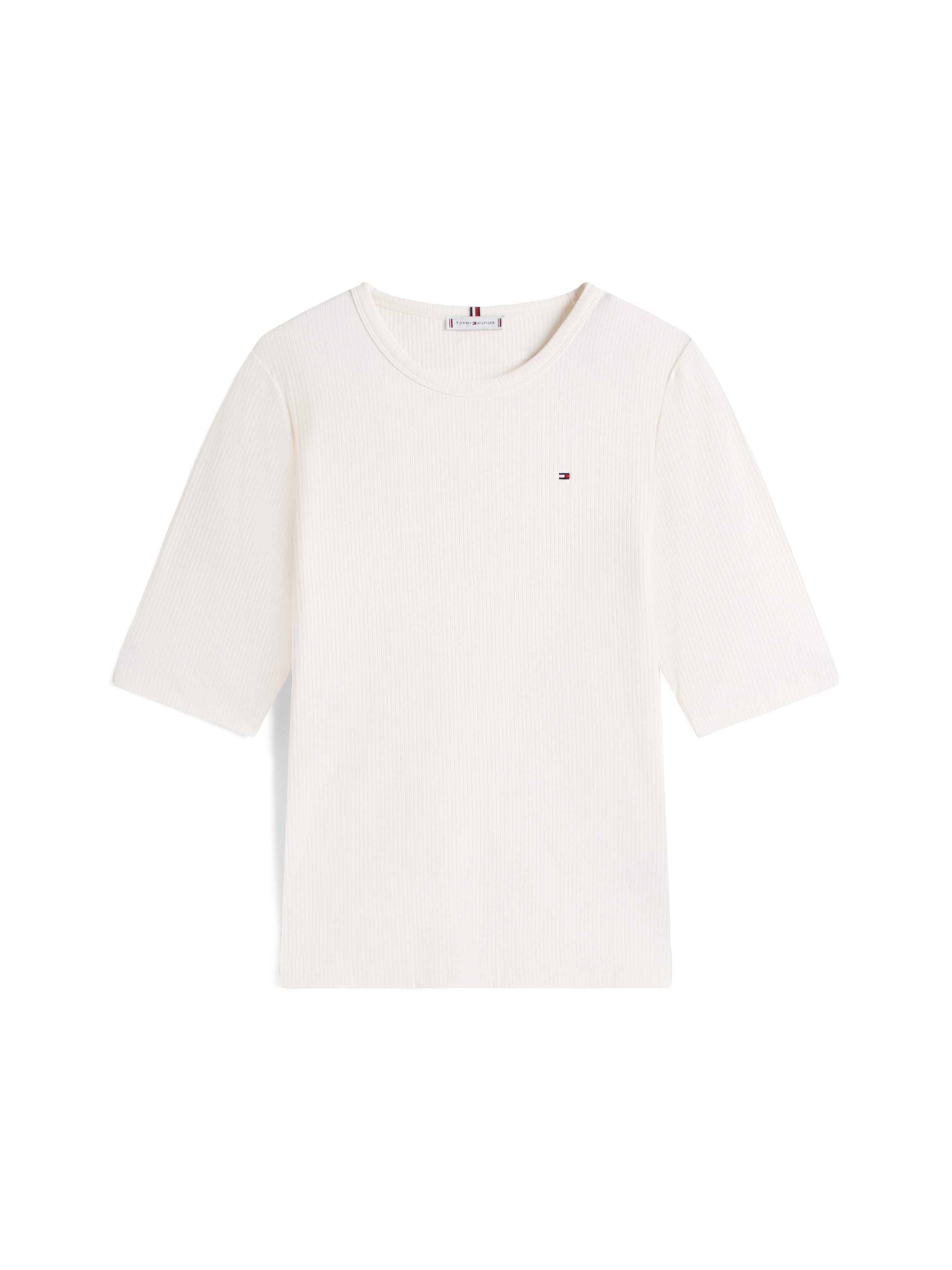 Tommy Hilfiger Curve Shirt met korte mouwen CRV SLIM 5X2 RIB C-NK 1/2 SLV