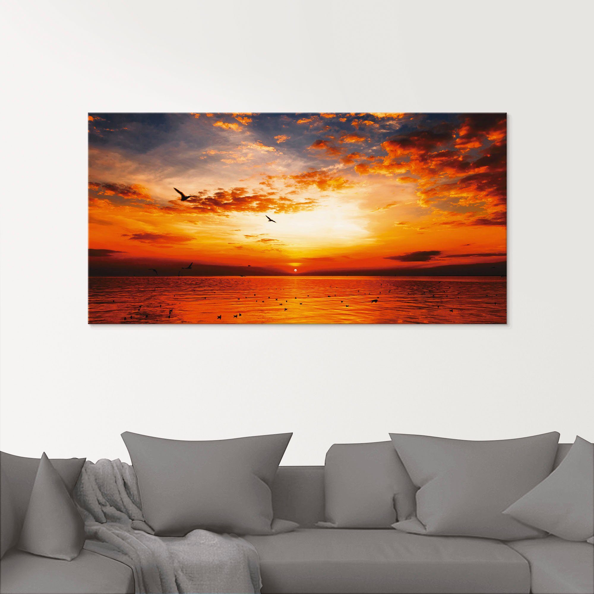 Artland Print op glas Zonsondergang aan het strand
