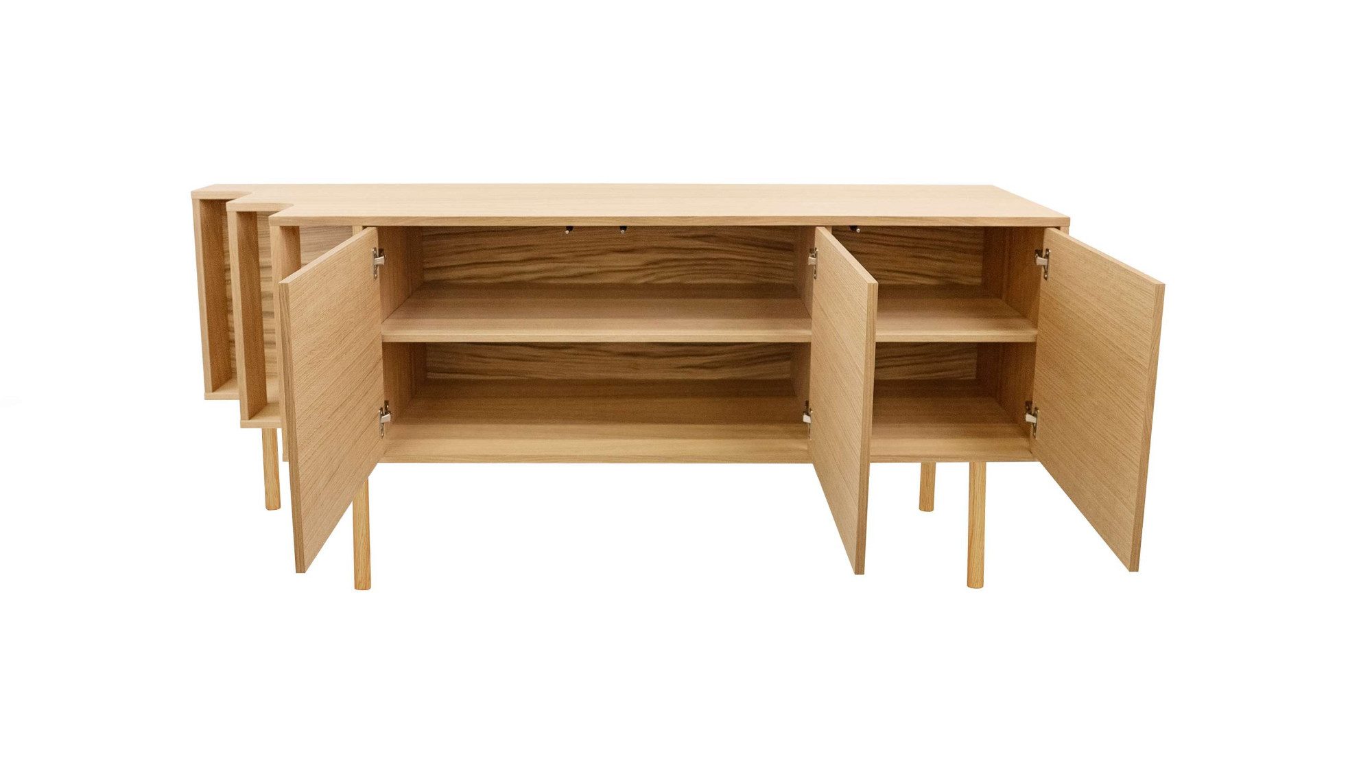 Woodman Dressoir Shift met echt houtfineer van eiken, breedte 189 cm, met push-to-open