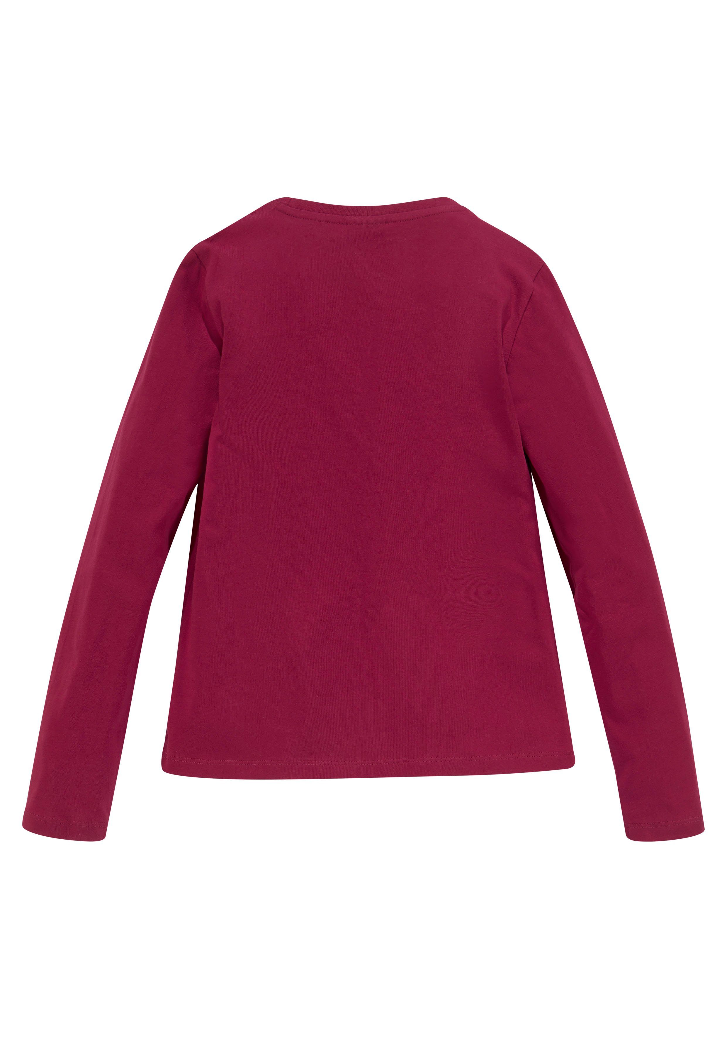 KIDSWORLD Shirt met lange mouwen ECHT JETZT? Lange mouwen, basic pasvorm, met frisse en dynamische opdruk
