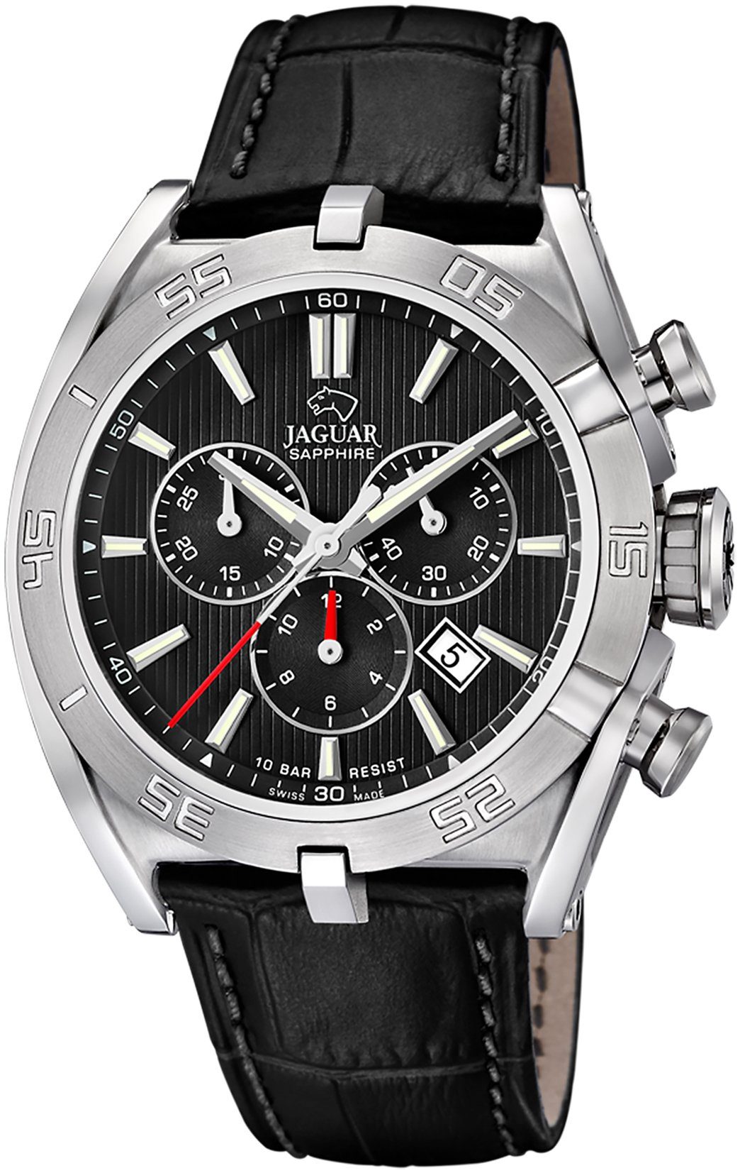 Jaguar Chronograaf Executive Polshorloge, quartz, herenhorloge, saffierglas, stopwatchfunctie, Swiss Made