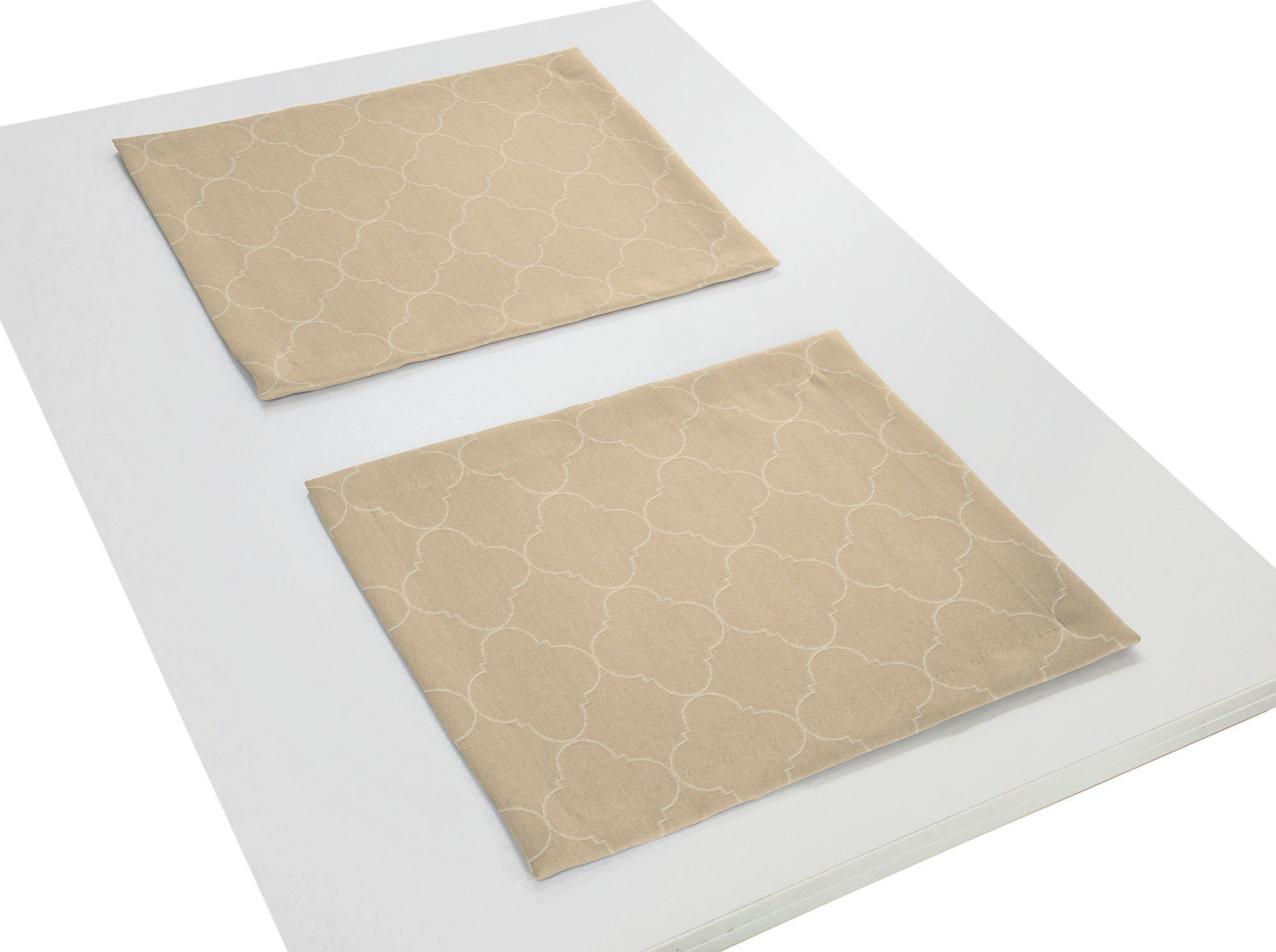 Adam Set placemats Indian Cortezada Light GOTS organic, gecertificeerd door CERES 0242, Made in Germany (2 stuks)
