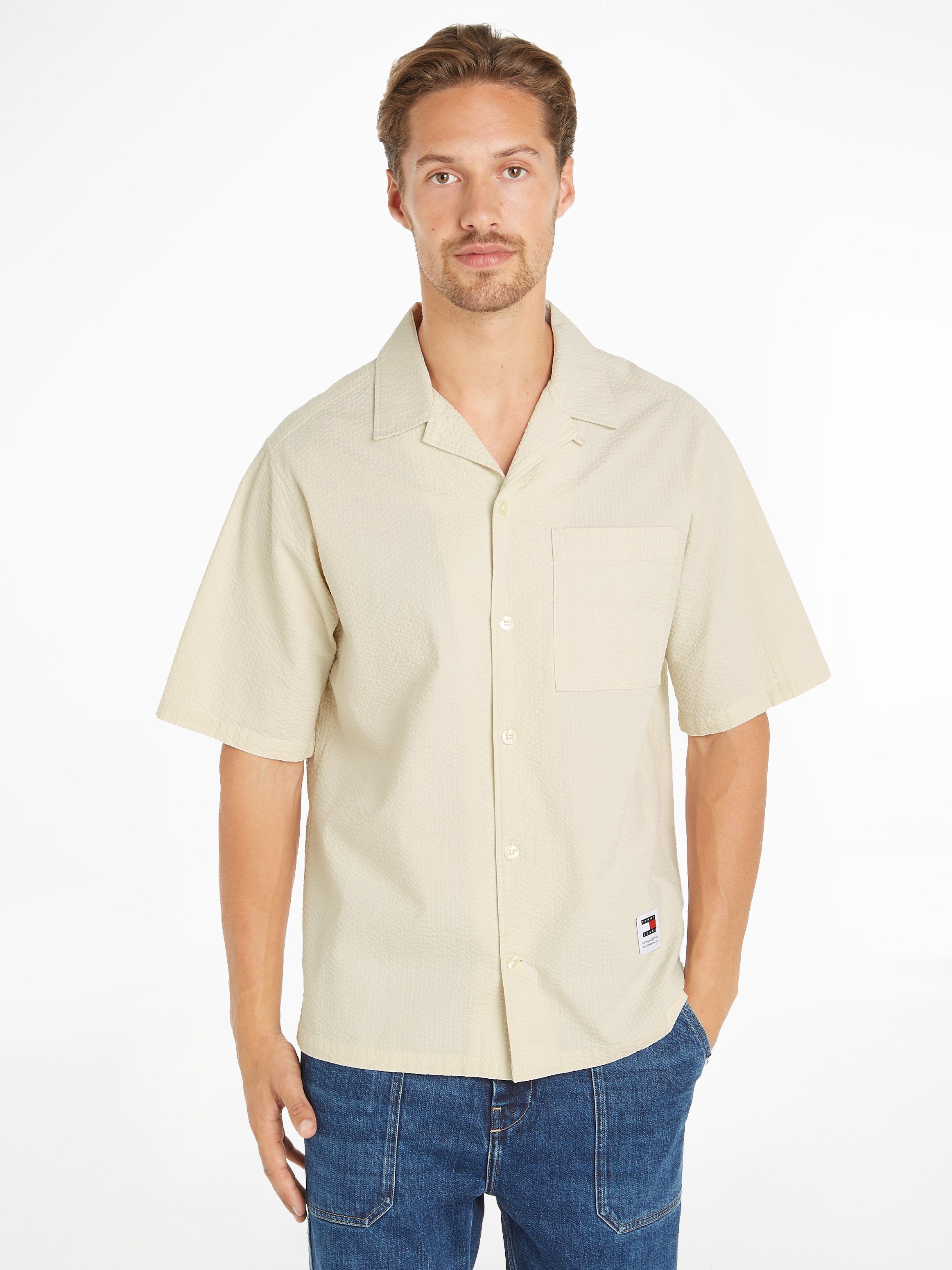 TOMMY JEANS Overhemd met korte mouwen TJM RLX SEERSUCKER CAMP SHIRT