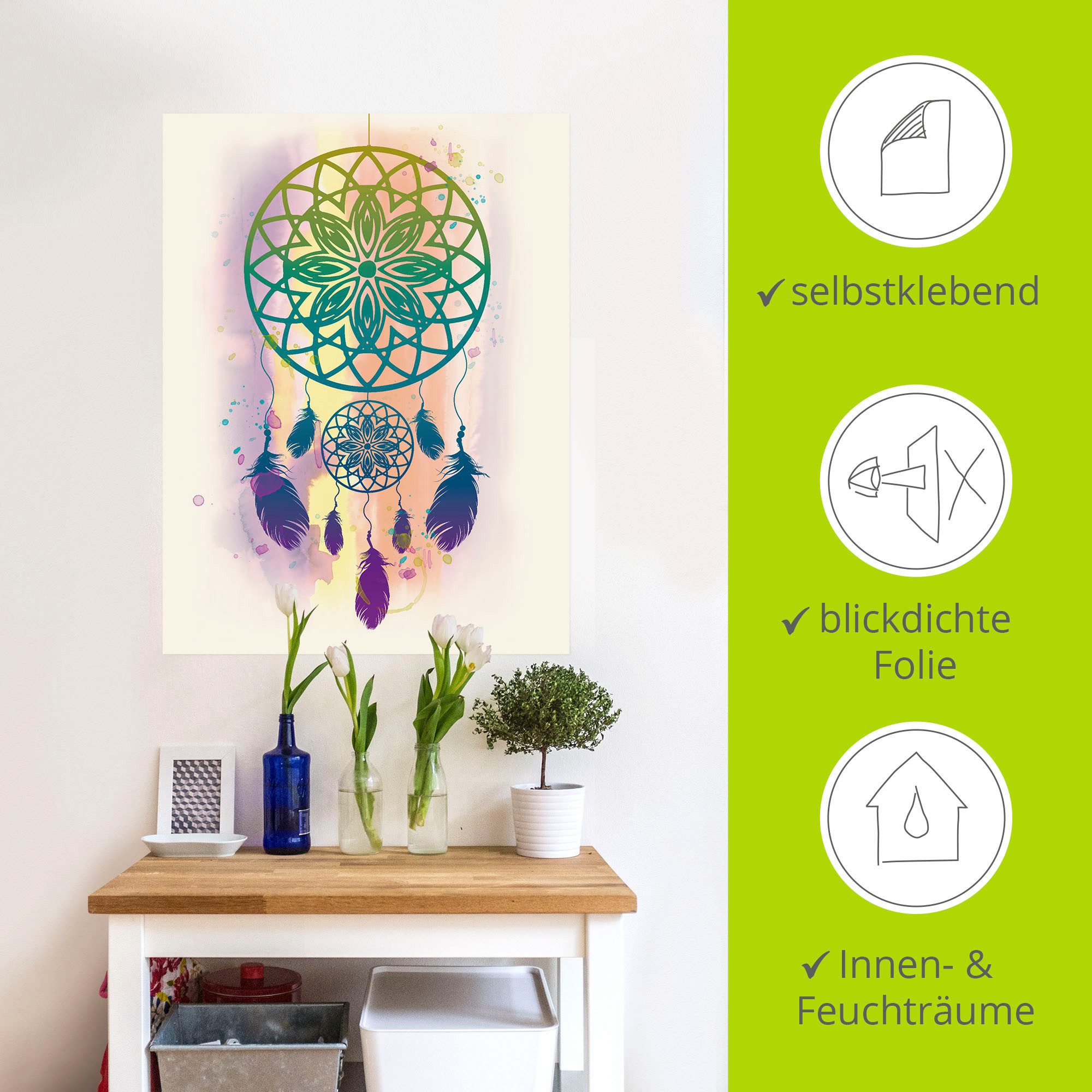 Artland Artprint Dromenvanger waterkleur als artprint op linnen, poster, muursticker in verschillende maten
