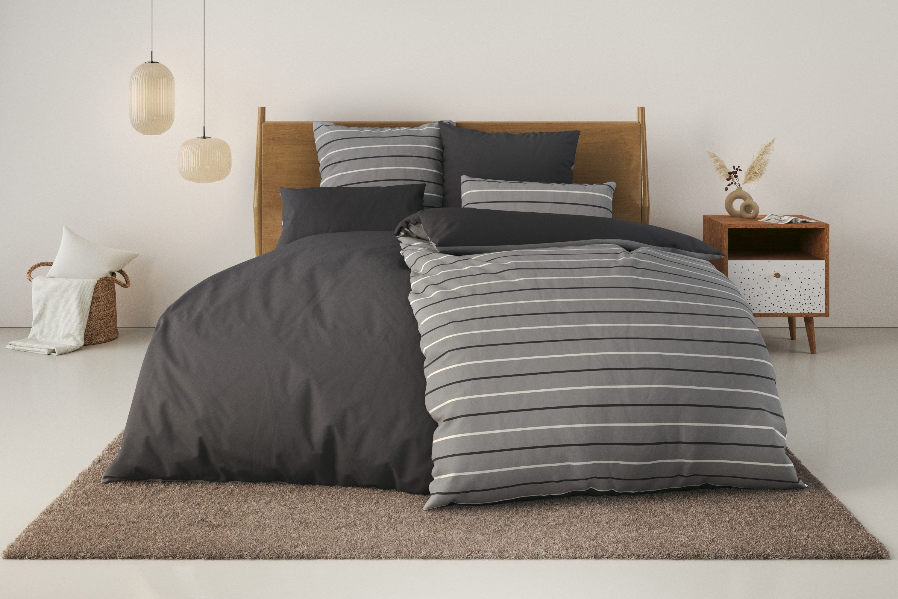 Bruno Banani Beddengoed DANA in maat 135x200 of 155x220 cm, 100% katoen, renforcé (2-delig)