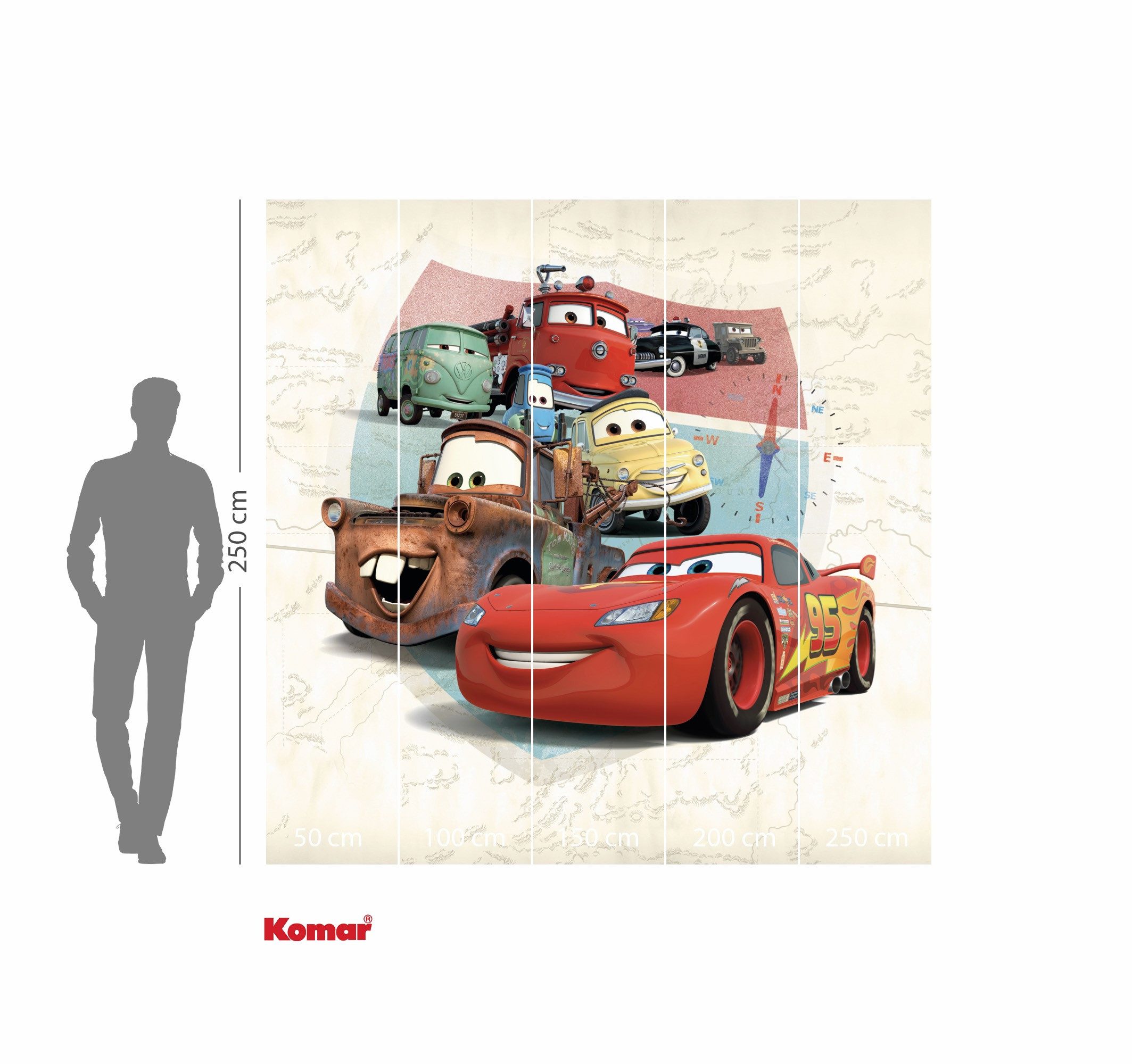 Komar Kinderbehang Disney and Pixar Cars Open Road (1 stuk)