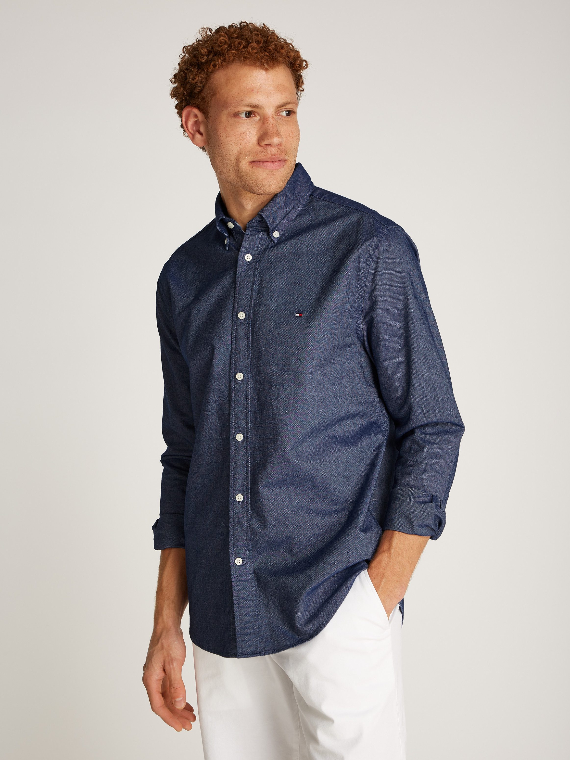 Tommy Hilfiger Overhemd met lange mouwen SOLID HERITAGE OXFORD RF SHIRT