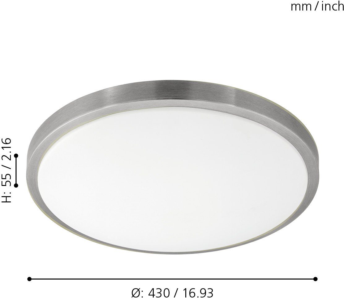 EGLO Plafondlamp COMPETA 1 Plafondlamp, plafondlamp, lamp kleur: zilverkleur, wit, L: 34 cm (1 stuk)