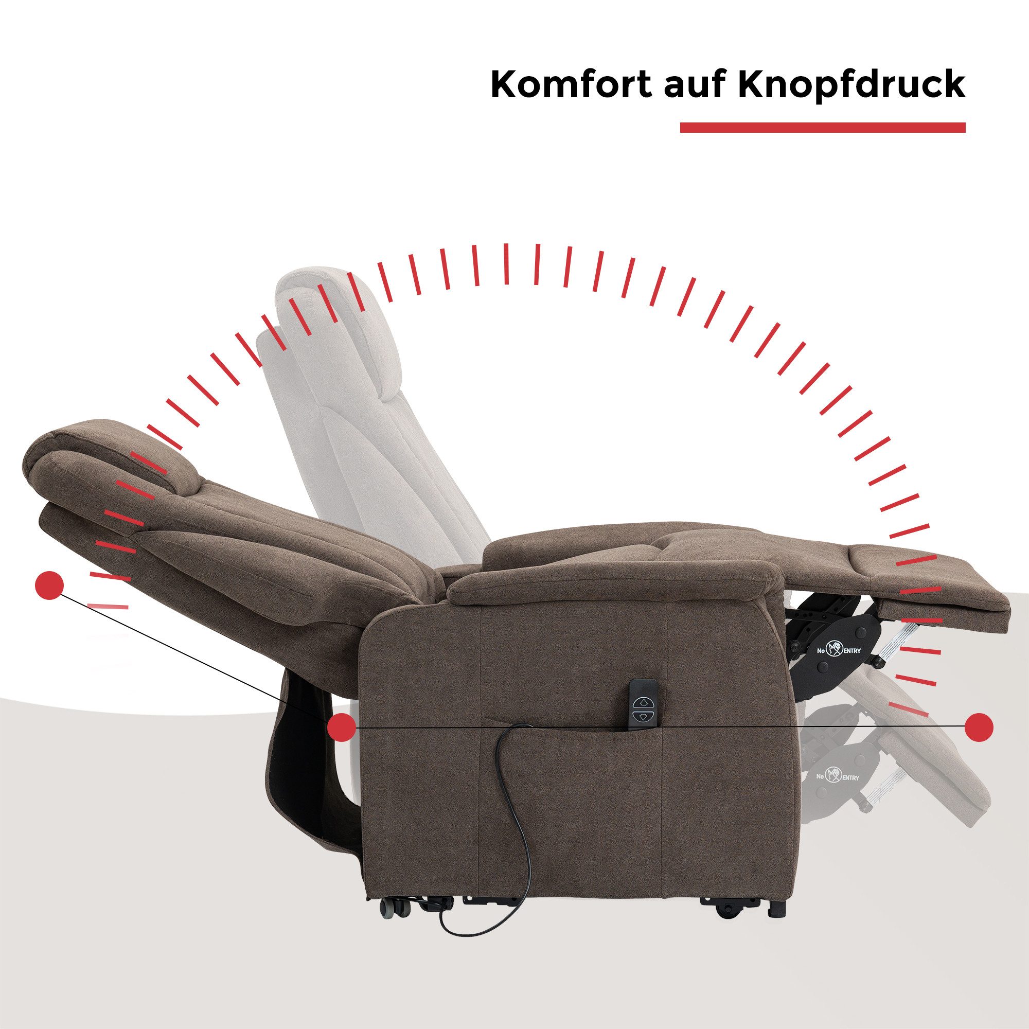 Duo Collection Relaxfauteuil Toronto XXL met elektrische opsteun en relaxfunctie tot 150 kg belastbaar, pocketvering, staalgolfondersteuning (set)