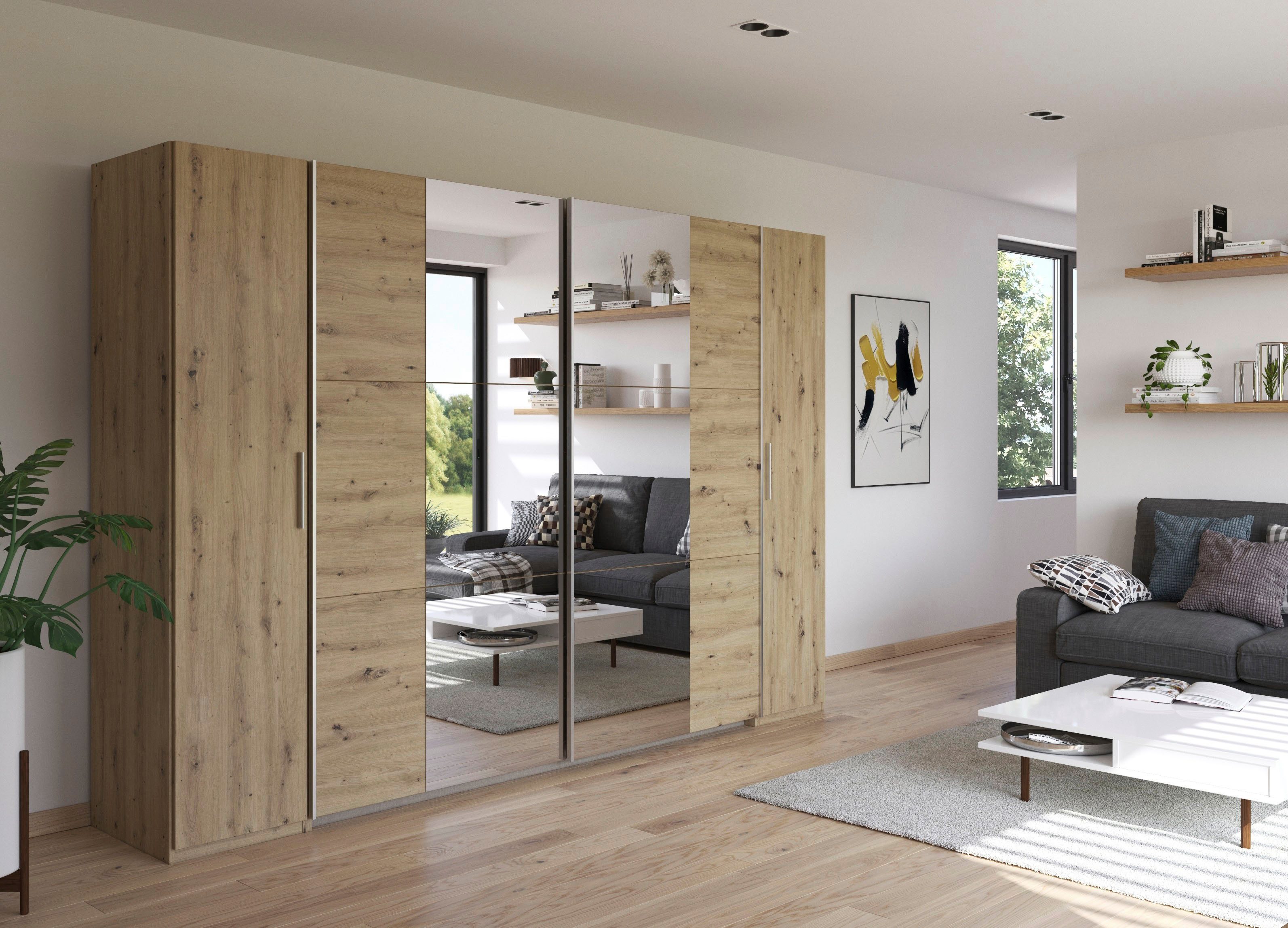 rauch Zweefdeurkast Kledingkast draaideurkast kast garderobe KRONACH TOPSELLER met draaideuren en schuifdeuren en spiegels, veel planken made in germany