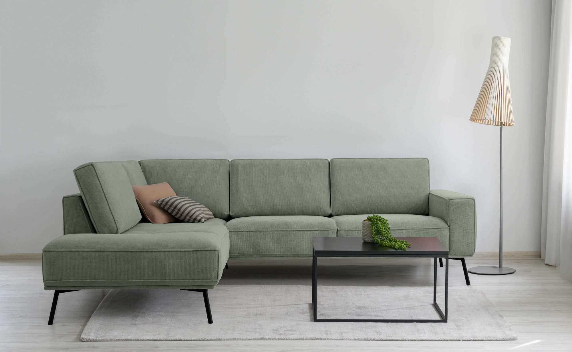 andas Hoekbank Vosby Breedte 260 cm, chenille, met decoratieve kedernaad