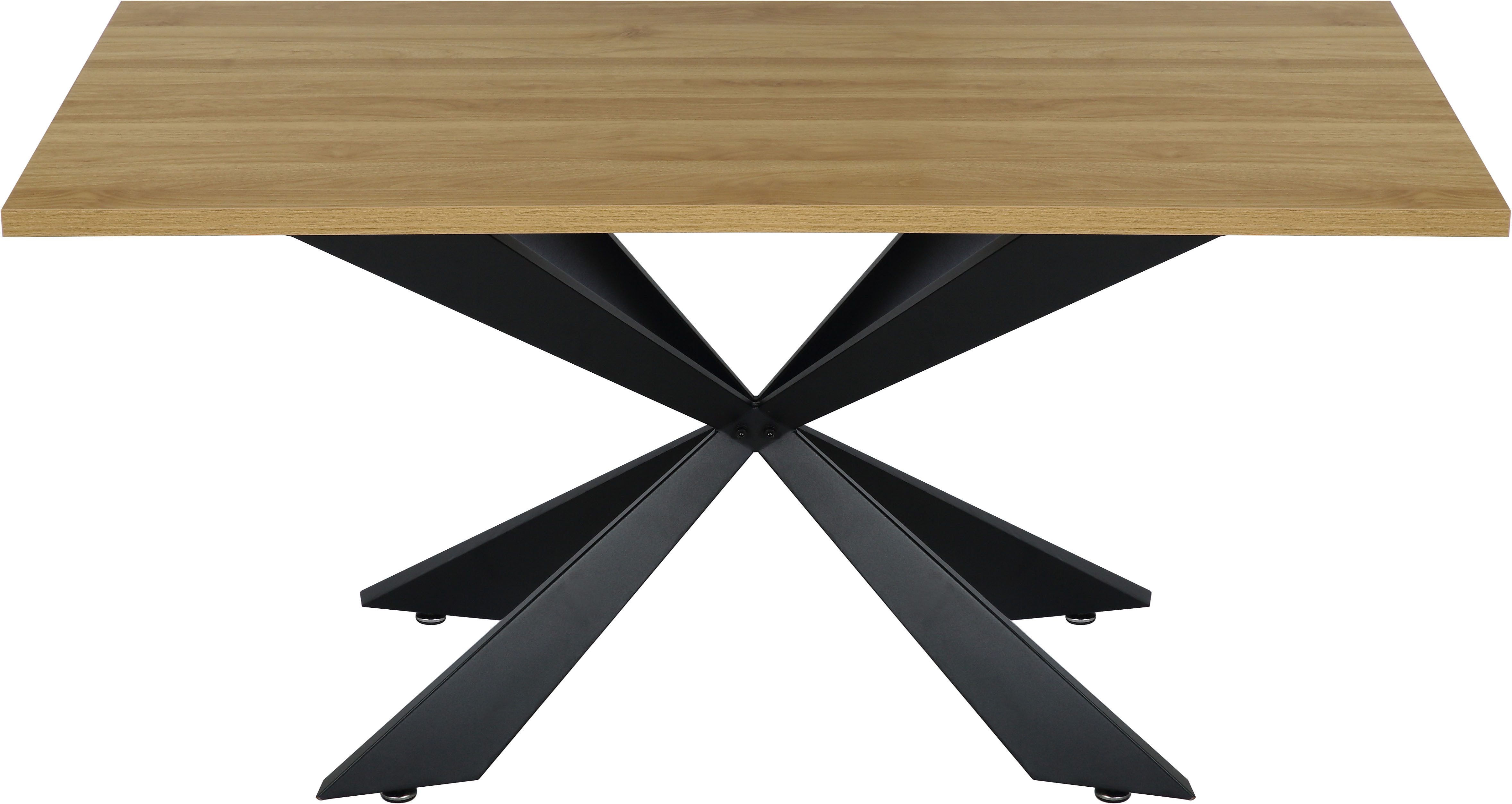 Home affaire Eettafel Soyans moderne spiderframe, in vier breedtes, melaminehars gecoat eettafels maat 160 cm x 75 cm x 80 cm beige