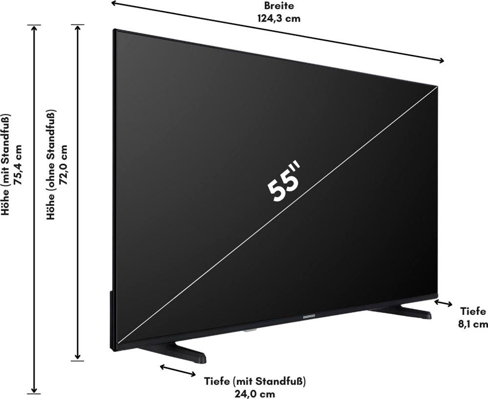 Daewoo Led-TV, 139 cm / 55", 4K Ultra HD, Android TV - Smart TV