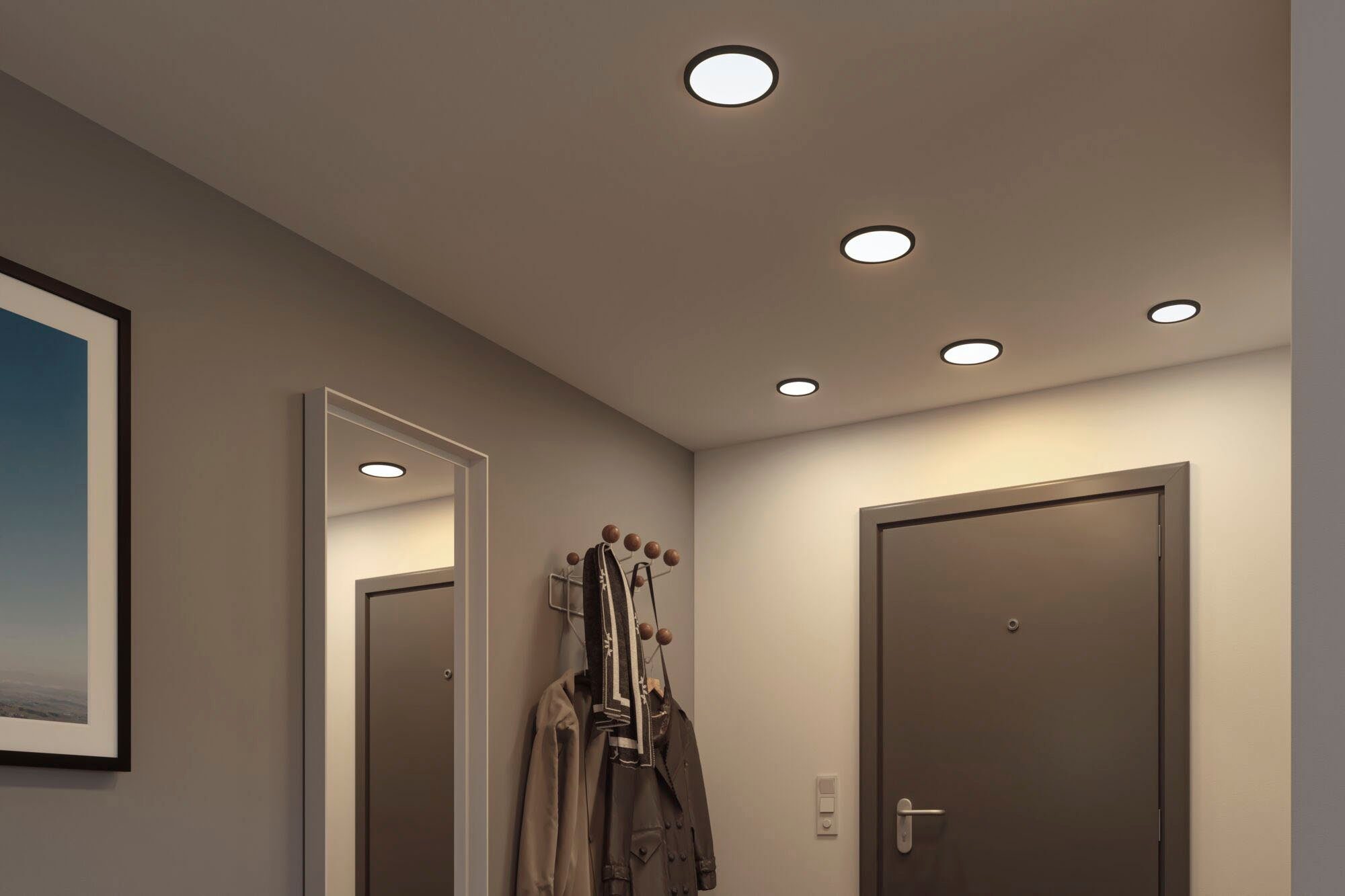 Paulmann Ledinbouwlamp LED Inbouwpaneel Areo VariFit IP44 rond 118mm 4000K Zwart (1 stuk)