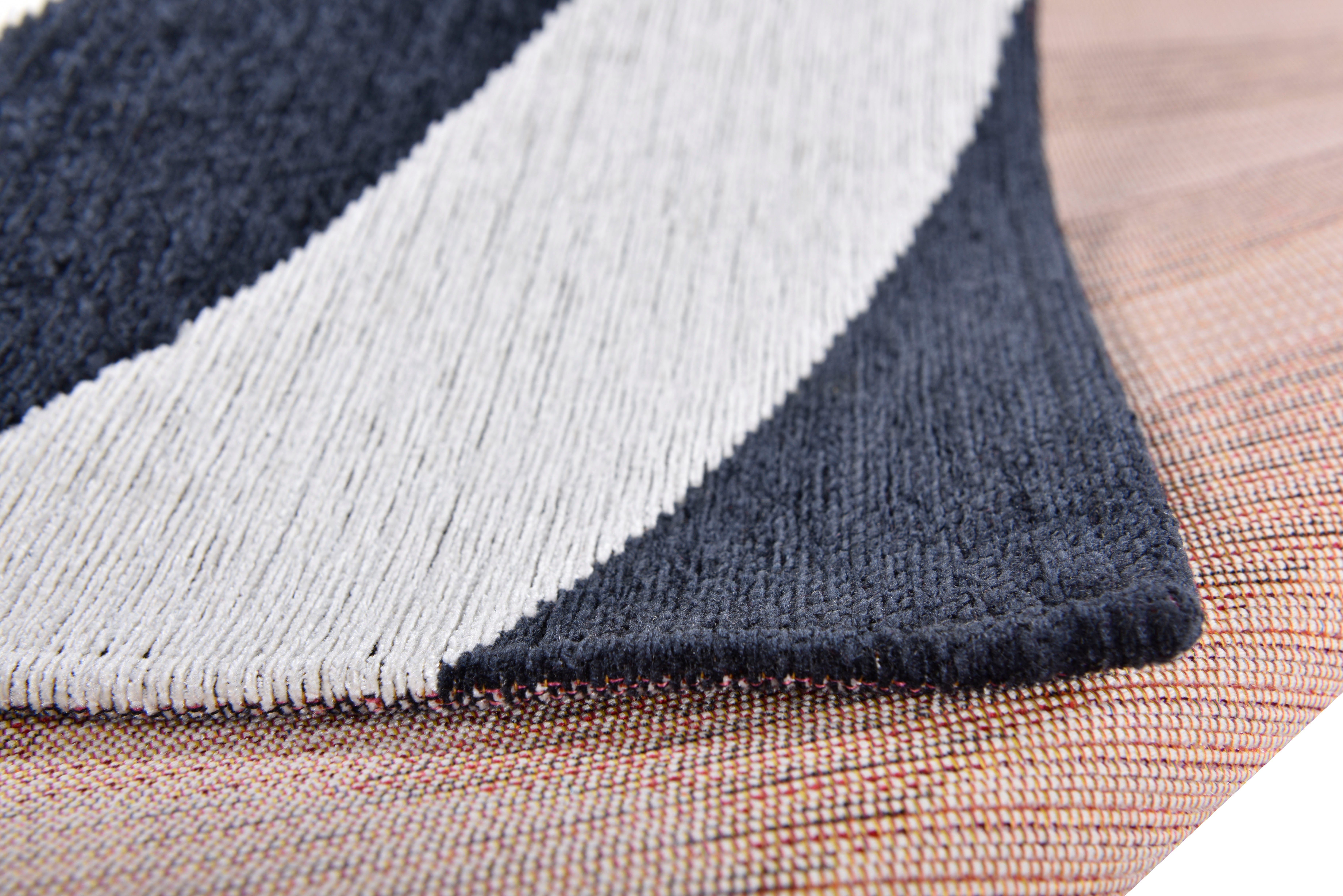 Gino Falcone Vloerkleed Cosima-117 platgeweven, jacquard, met chenillegaren, modern geometrisch design