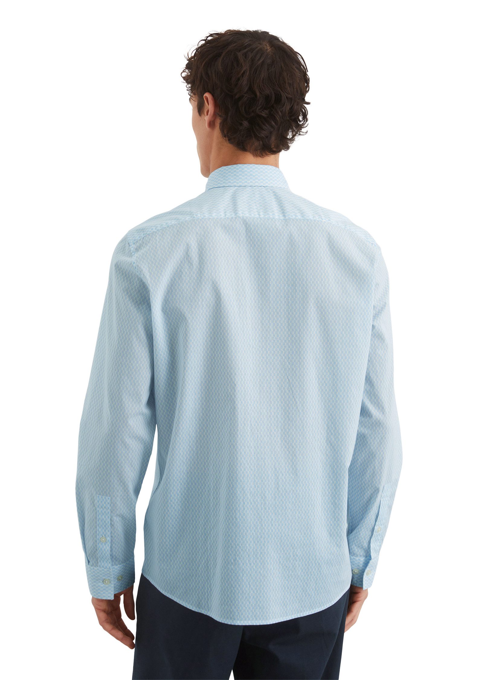 Marc O'Polo Overhemd met lange mouwen Fijne allover-print ontmoet hoogwaardige comfort
