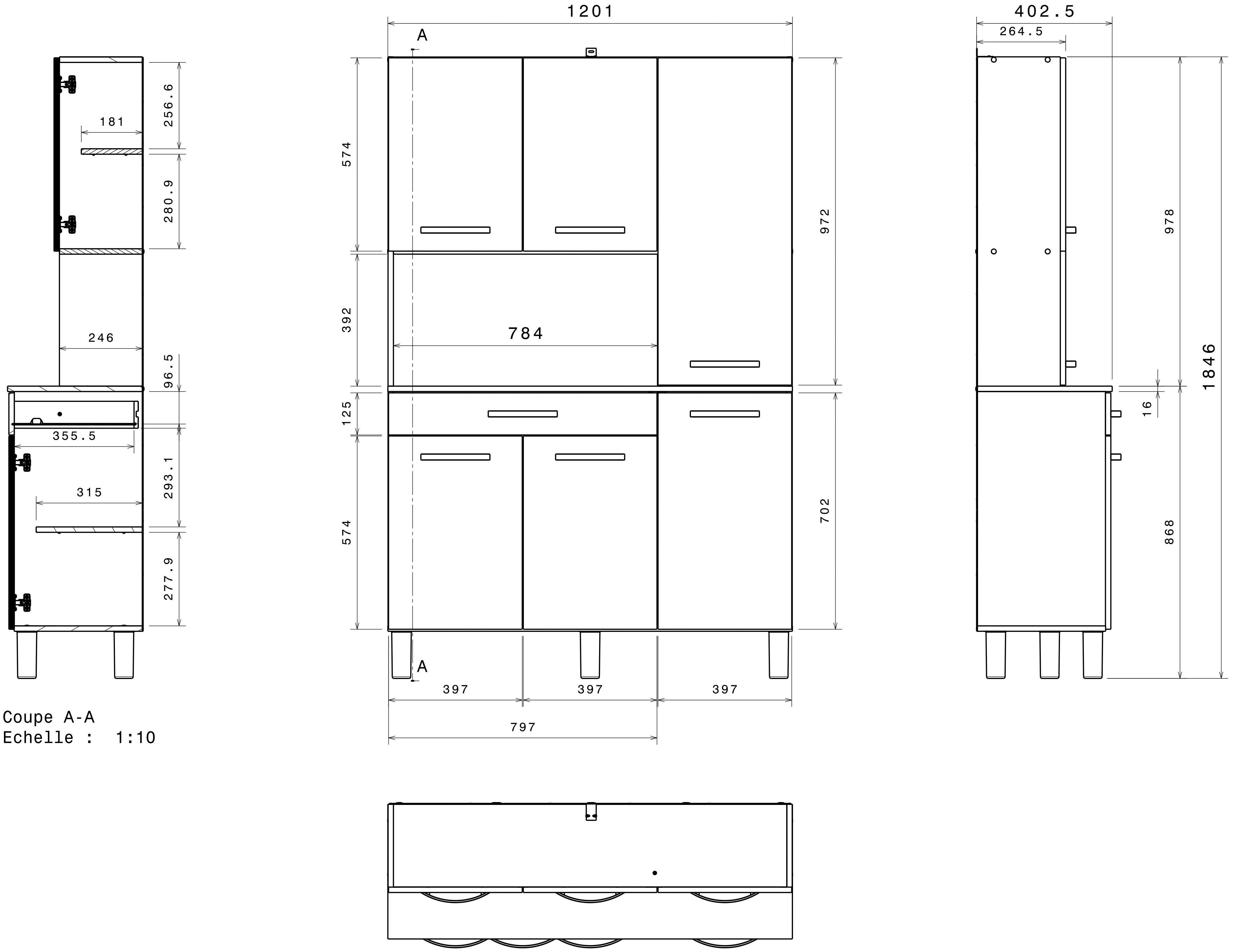 Parisot Kastenset Season 1, Multifunctionele kast, buffetkast, opslag (set, 2 stuks)