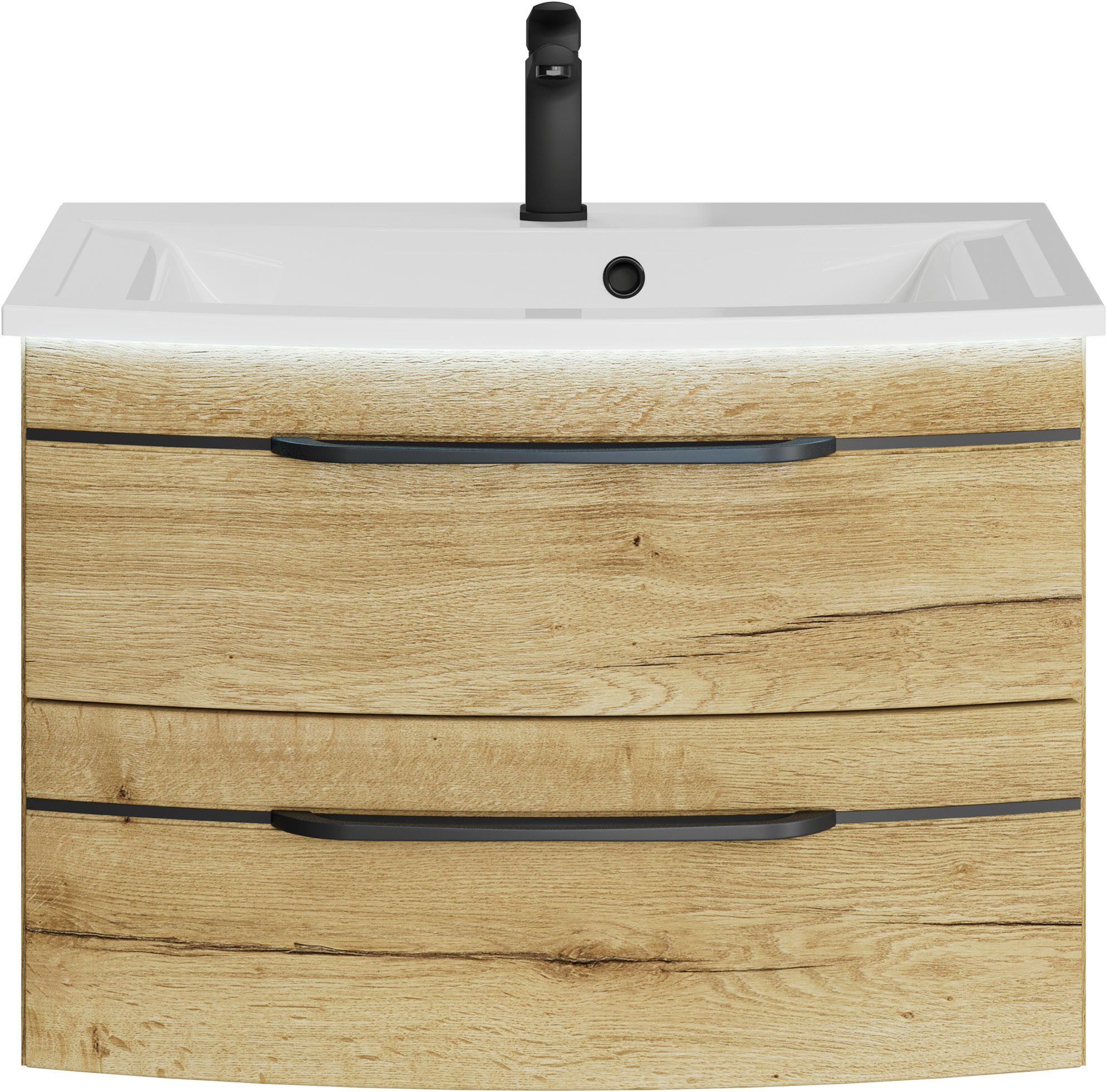 Saphir Wastafelonderkast Serie 7045 mineraalmarmeren wastafel en onderkast, 71,5 cm breed