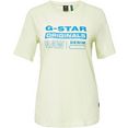 g-star raw t-shirt originals label regular met frontprint groen