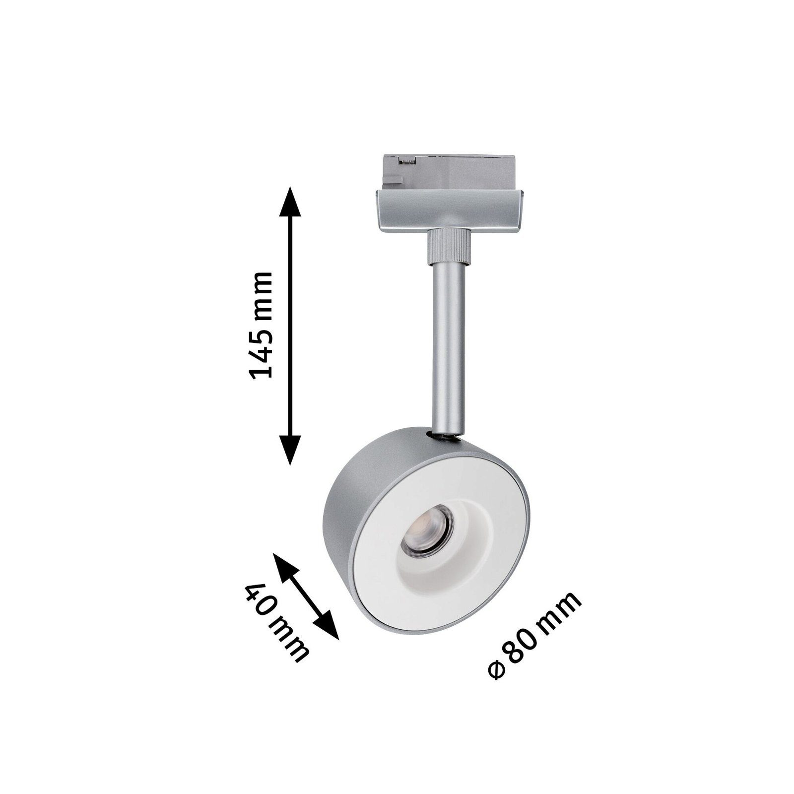 Paulmann Railsysteem-lampen URail rails spot Pellet 350lm 6,7W 2700K 230V chroom mat, dimbaar 4W (1-delig)