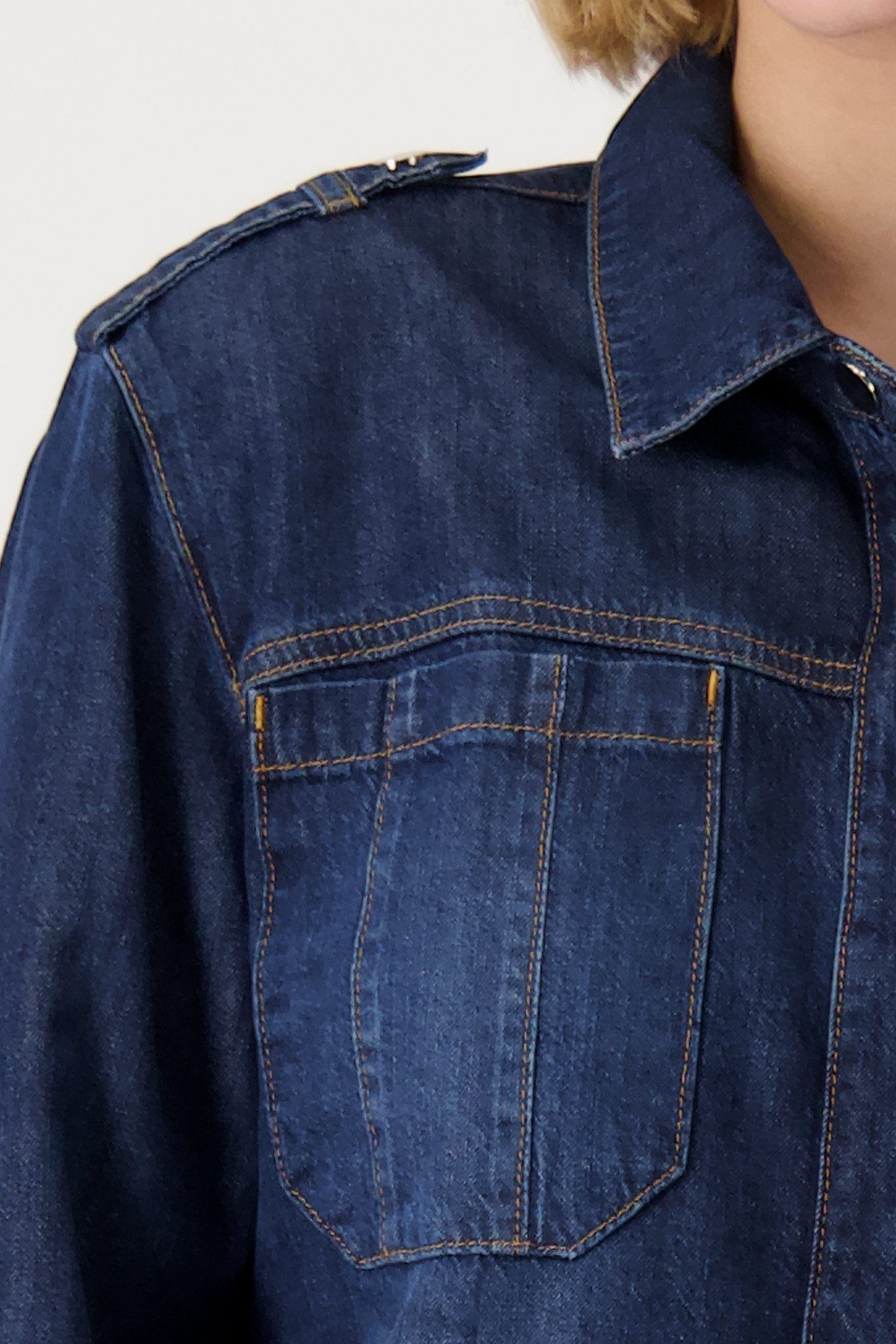 Monari Jeansblazer met opgestikte zakken