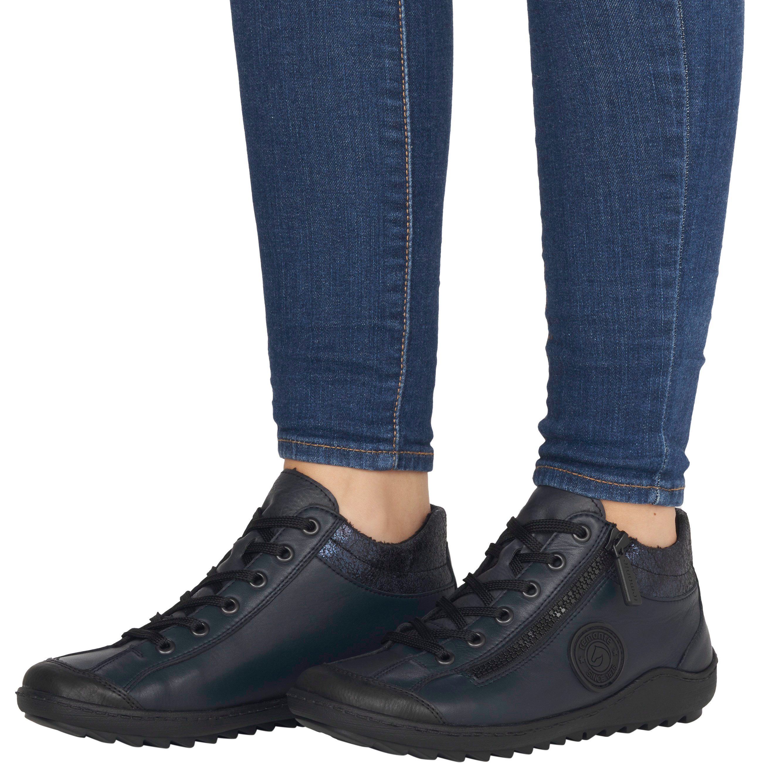 Remonte Veterschoenen flats, comfortschoenen, laarzen met zijrits