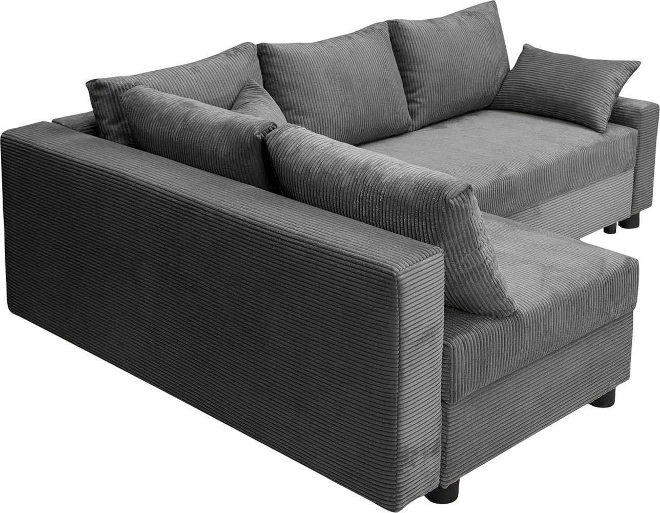 COLLECTION AB Hoekbank Parma L-vorm met slaapfunctie en bedlade, inclusief kussens, bonell-federkern