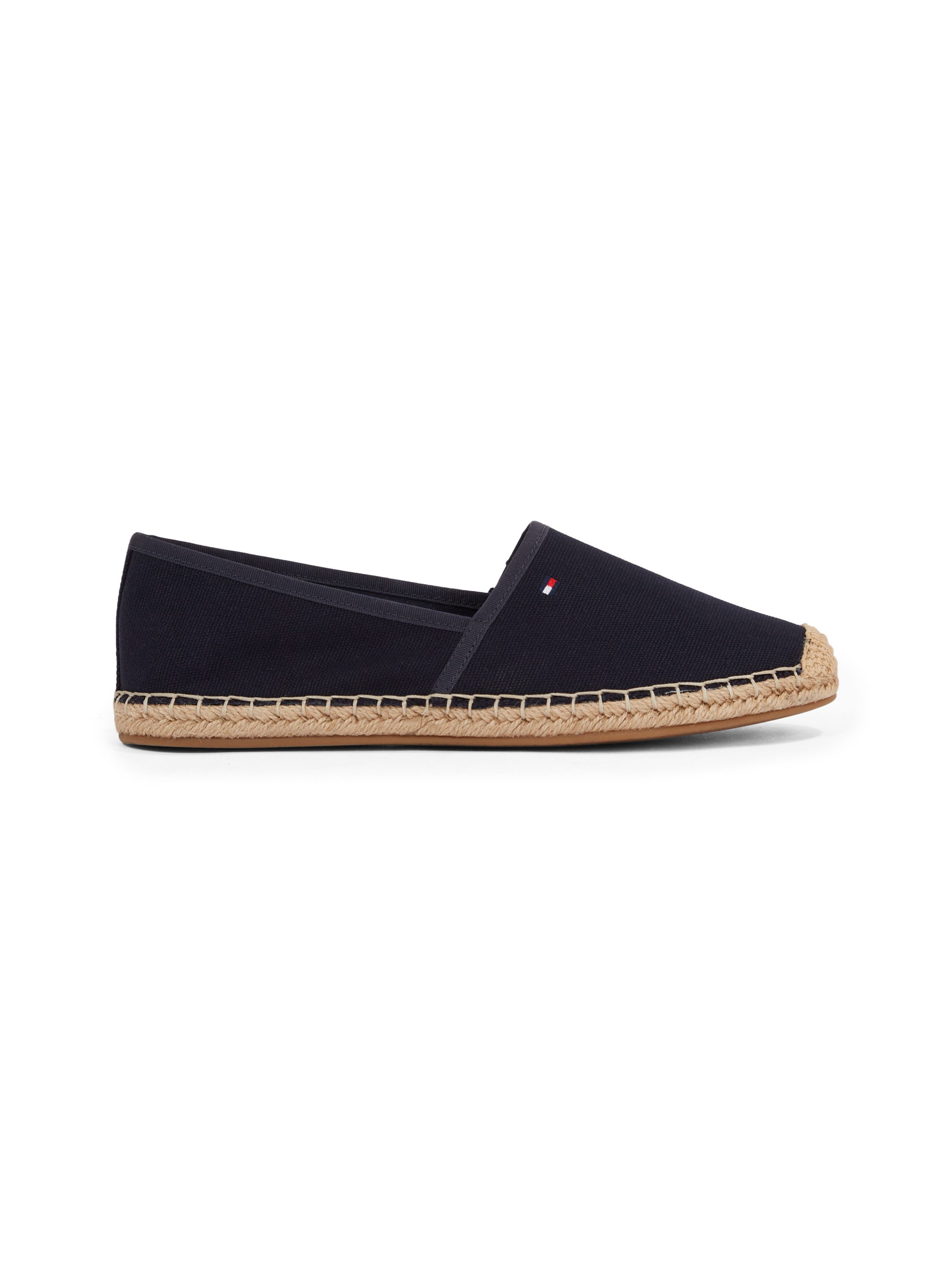 Tommy Hilfiger Espadrilles FLAG CANVAS ESPADRILLE , slippers, flats, comfortabele schoen met bamboe bekleding en decoratieve naden