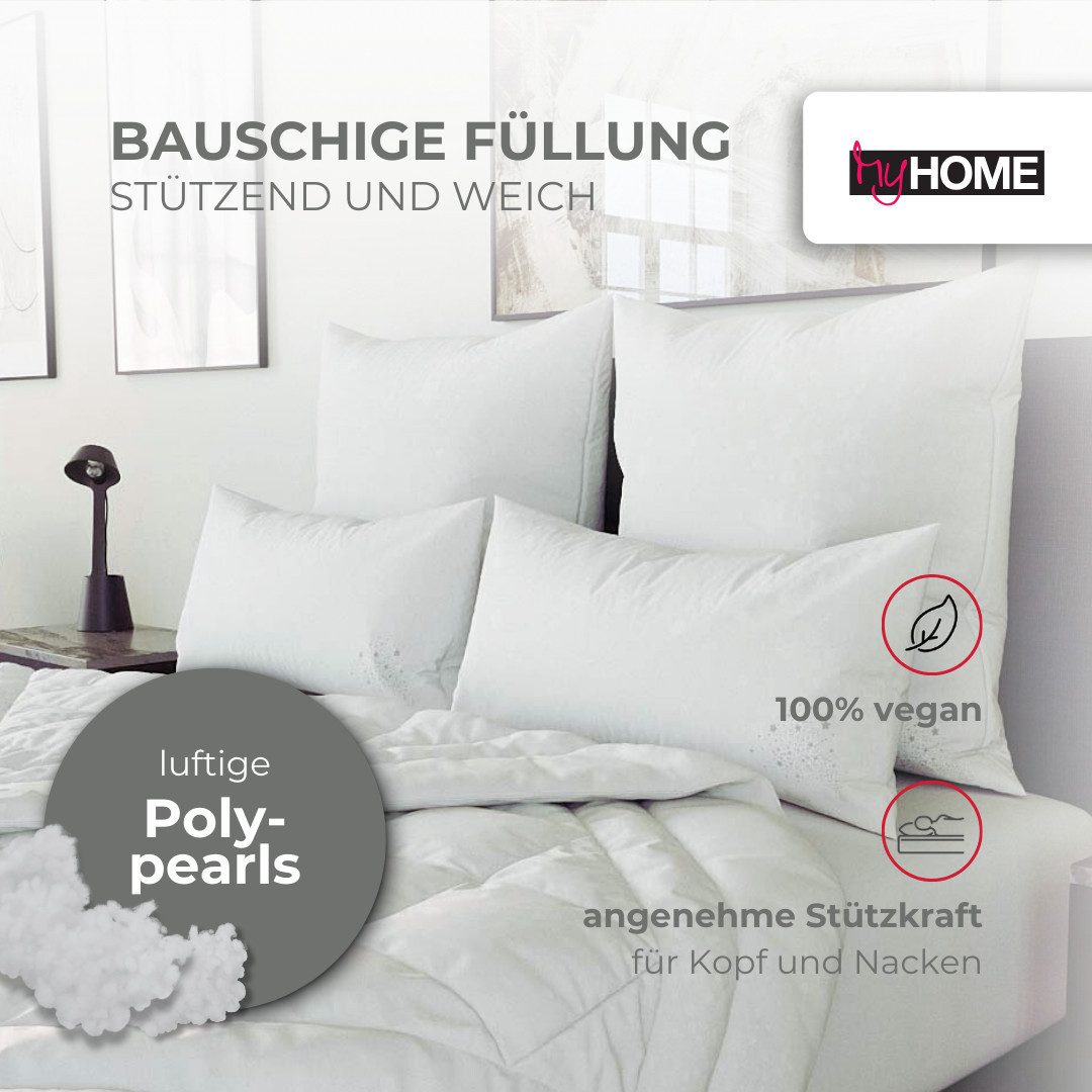 my home Microfiberkussen Baca, hoofdkussen 40x80 cm en 80x80 cm