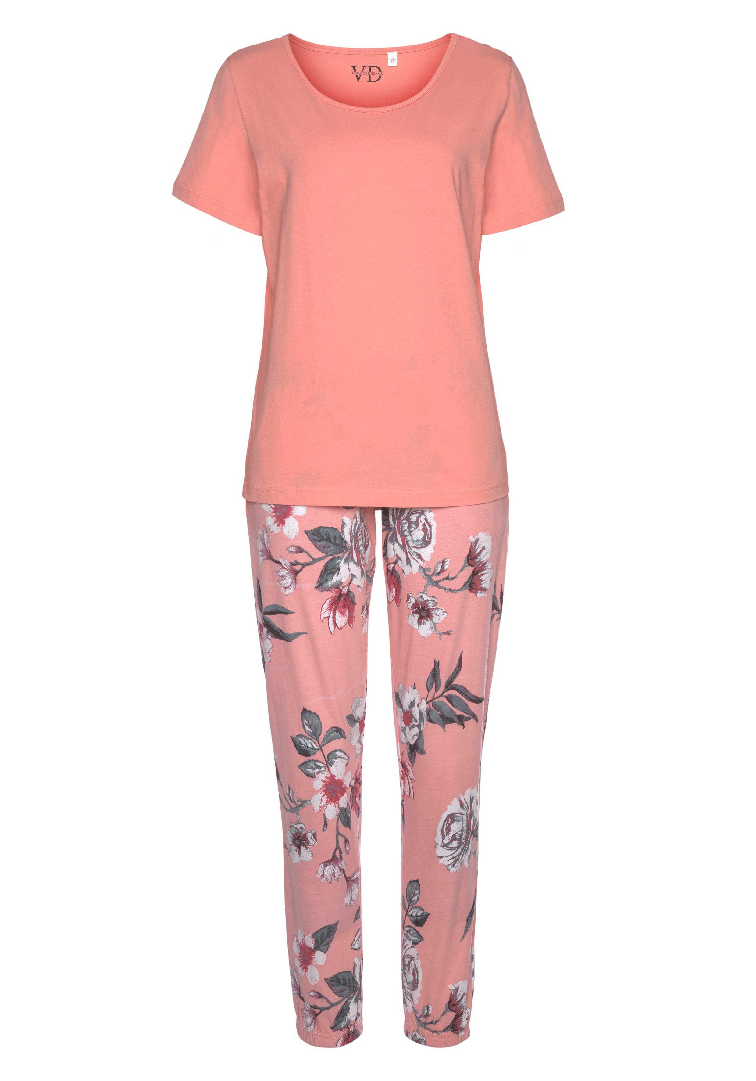 Vivance Dreams Pyjama met bloemenprint (2-delig, 1 stuk)