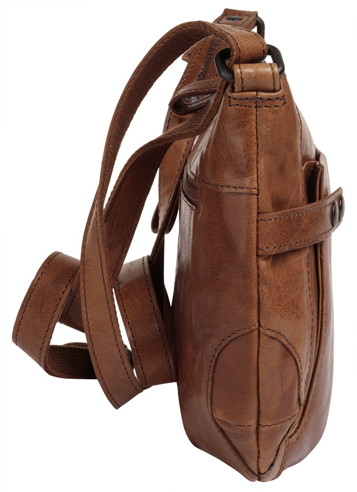 Spikes & Sparrow Schoudertas echt leder
