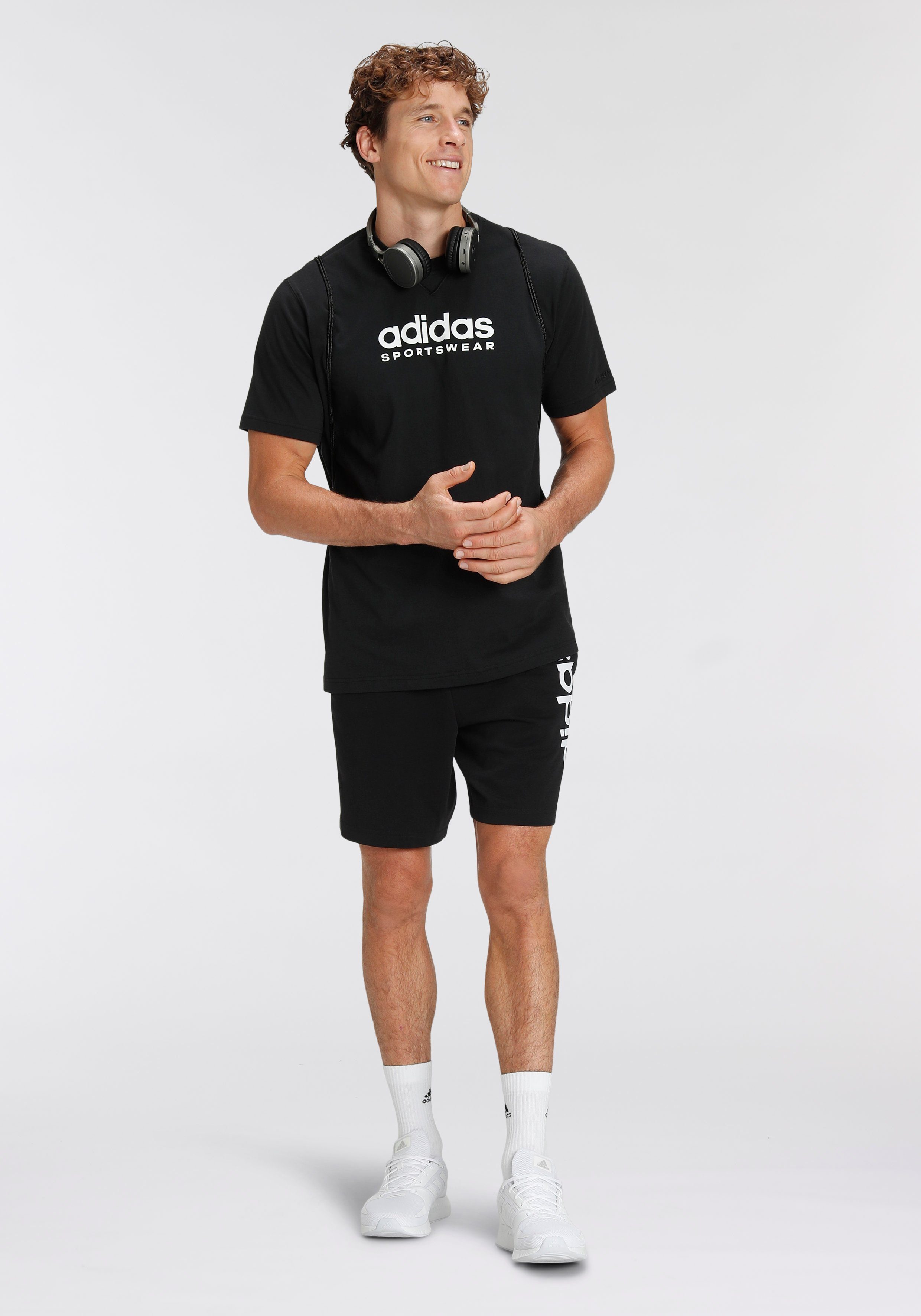 adidas Sportswear Short AEROREADY ESSENTIALS SINGLE JERSEY LINEAR LOGO (1-delig)