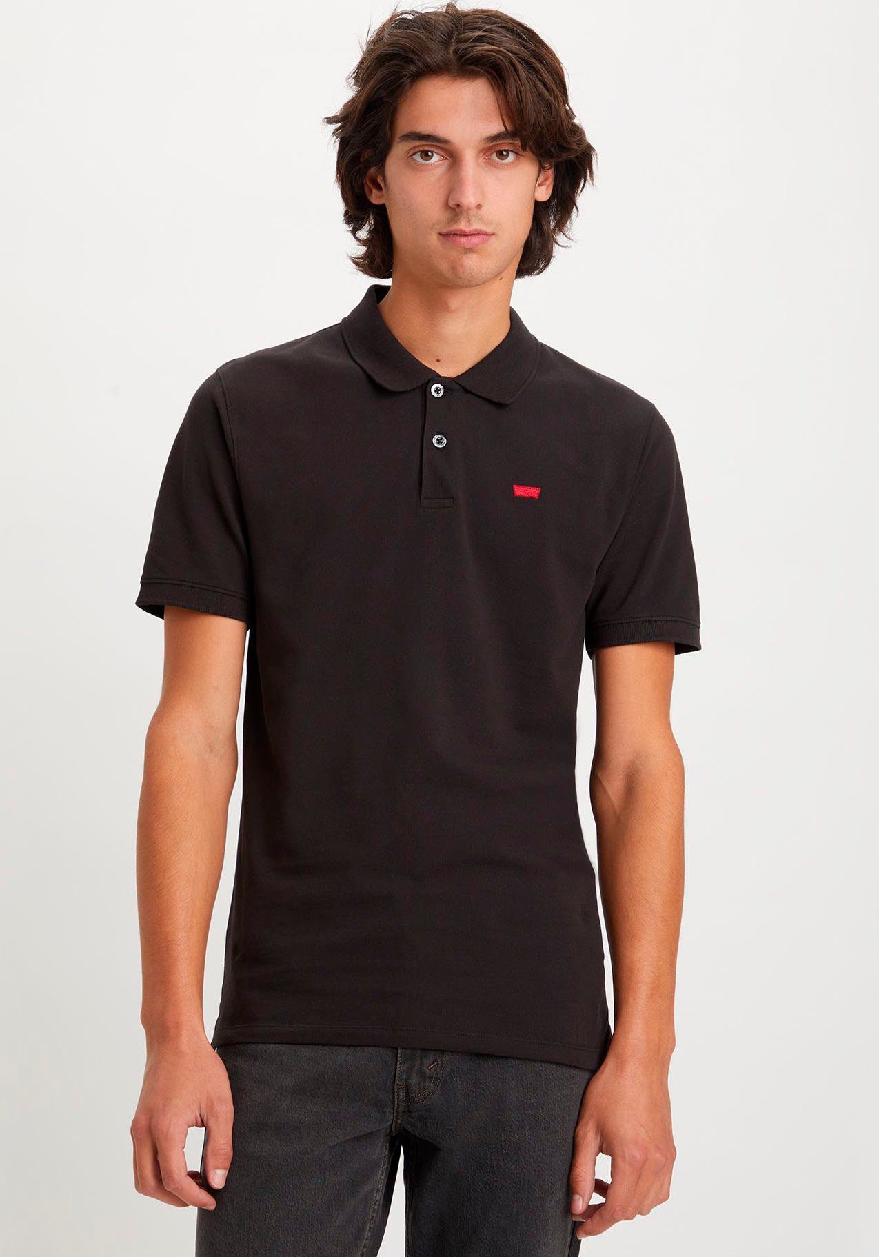 Levi's Poloshirt LE SLIM HOUSEMARK POLO heren poloshirts maat S zwart