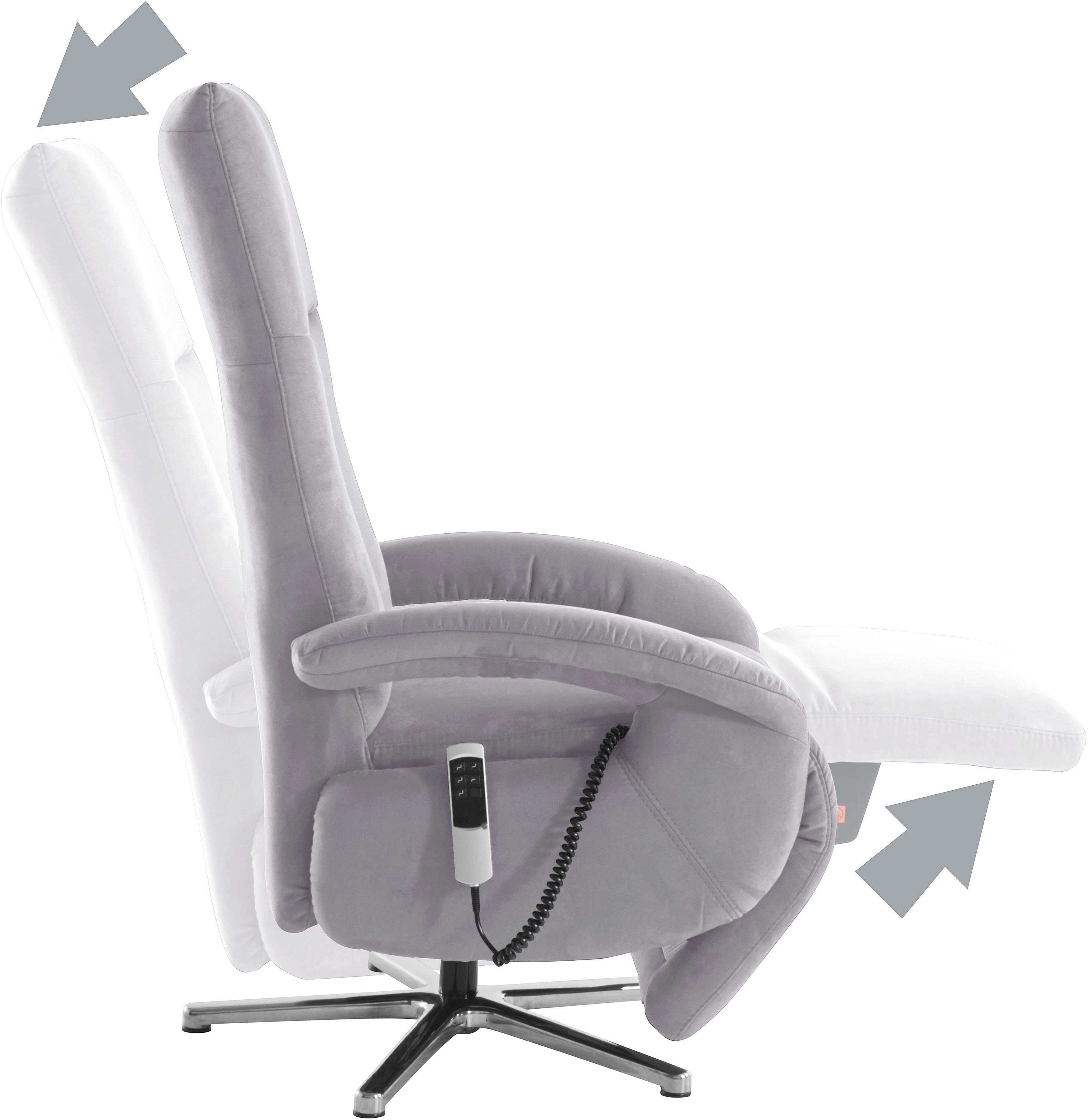 sit&more Relaxfauteuil Tycoon met verstelbare hoofdsteun en 360° draaifunctie keuze tussen handmatige of elektrische functie, ook met accu (draadloos)