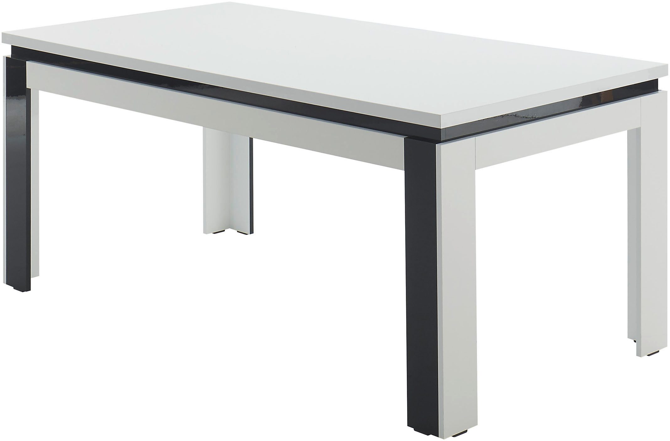 OTTO Stolkom Eettafel Savona eettafel wit hoogglans, BxHxD 180x78x90 cm Wit en zwart hoogglans, oppervlakbelasting van ca. 90 kg eettafels wit