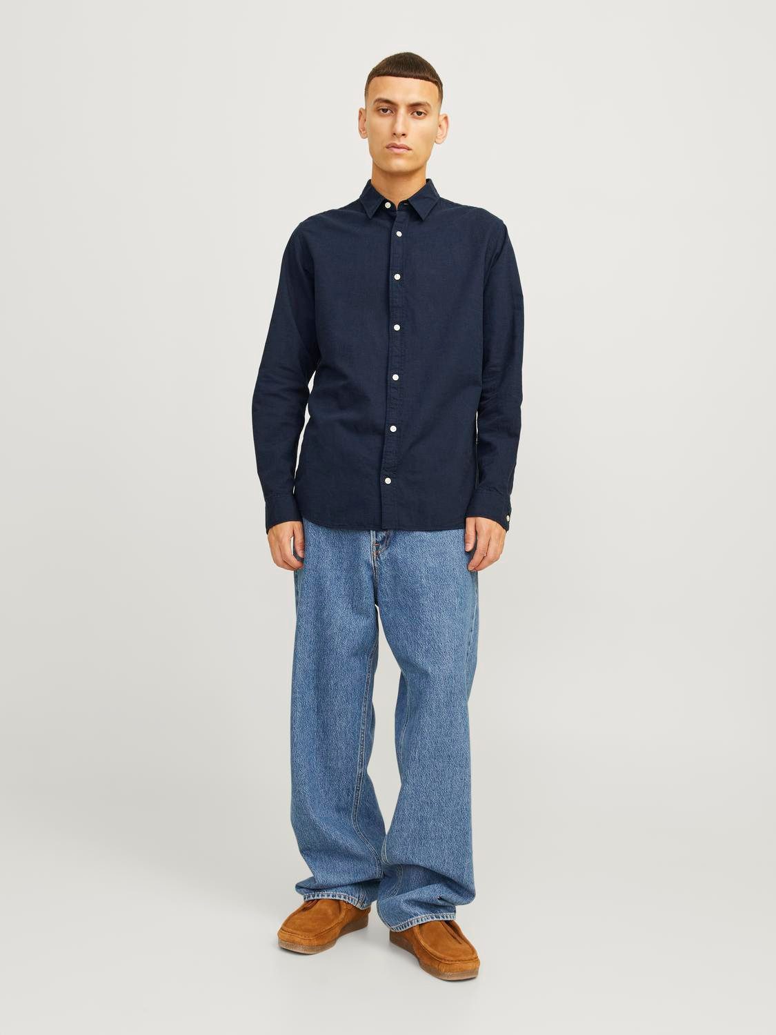 Jack & Jones Overhemd met lange mouwen JJELINEN BLEND SHIRT LS SN