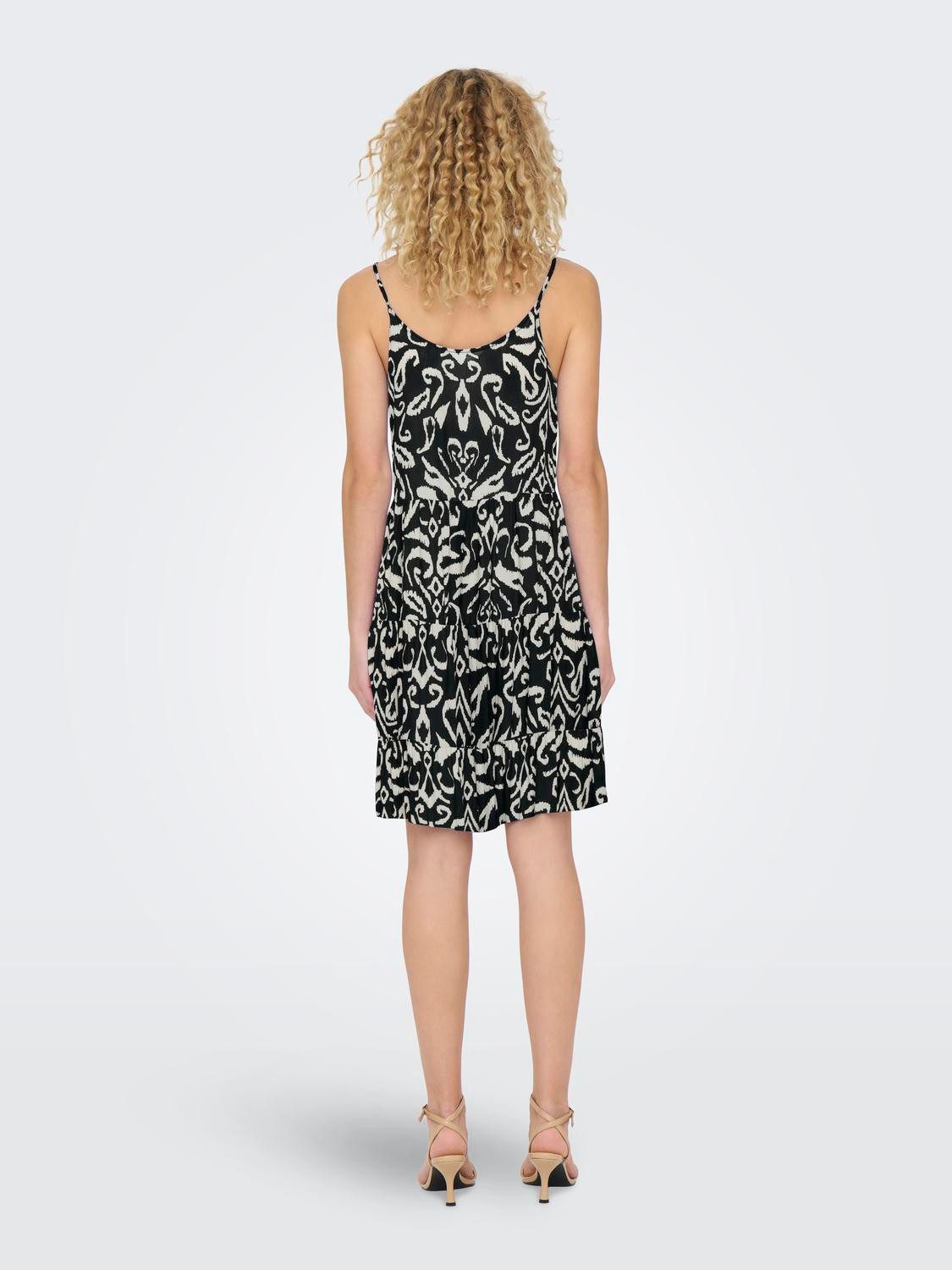 Only Jurk met spaghettibandjes ONLMAJ LIFE S/L AOP SHORT DRESS WVN NOOS