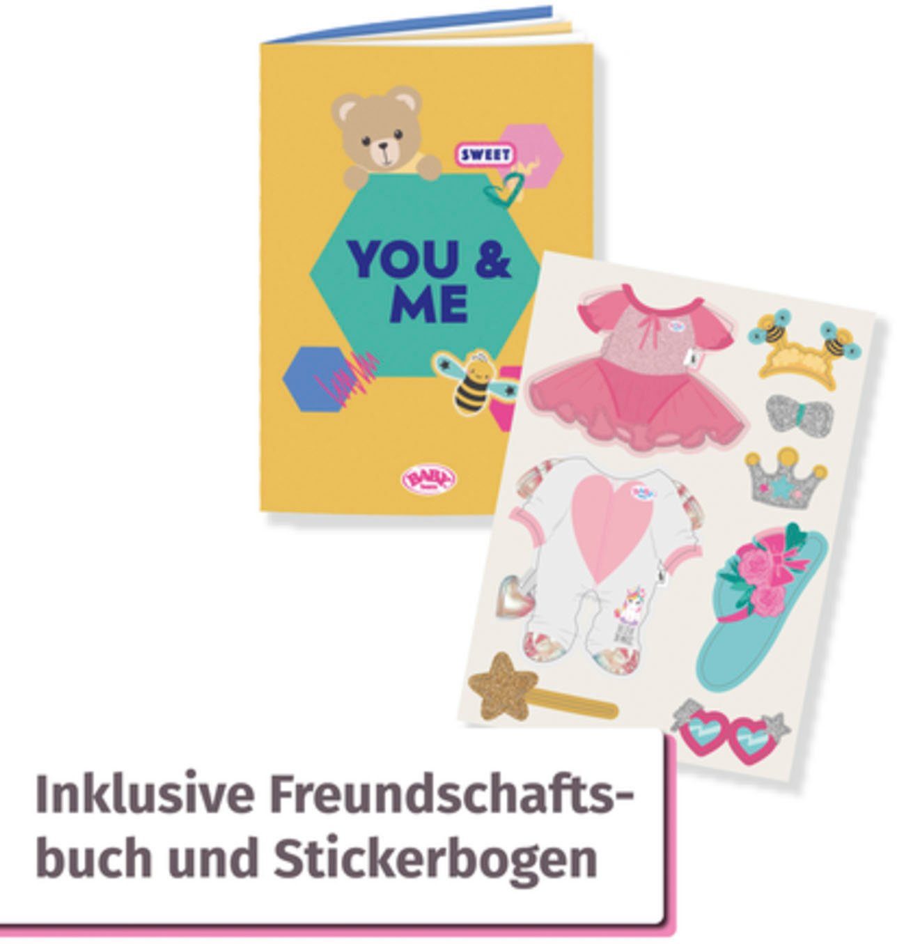 Baby Born Knuffelbeest Teddy beer, wit inclusief boxpakje - teddybeer