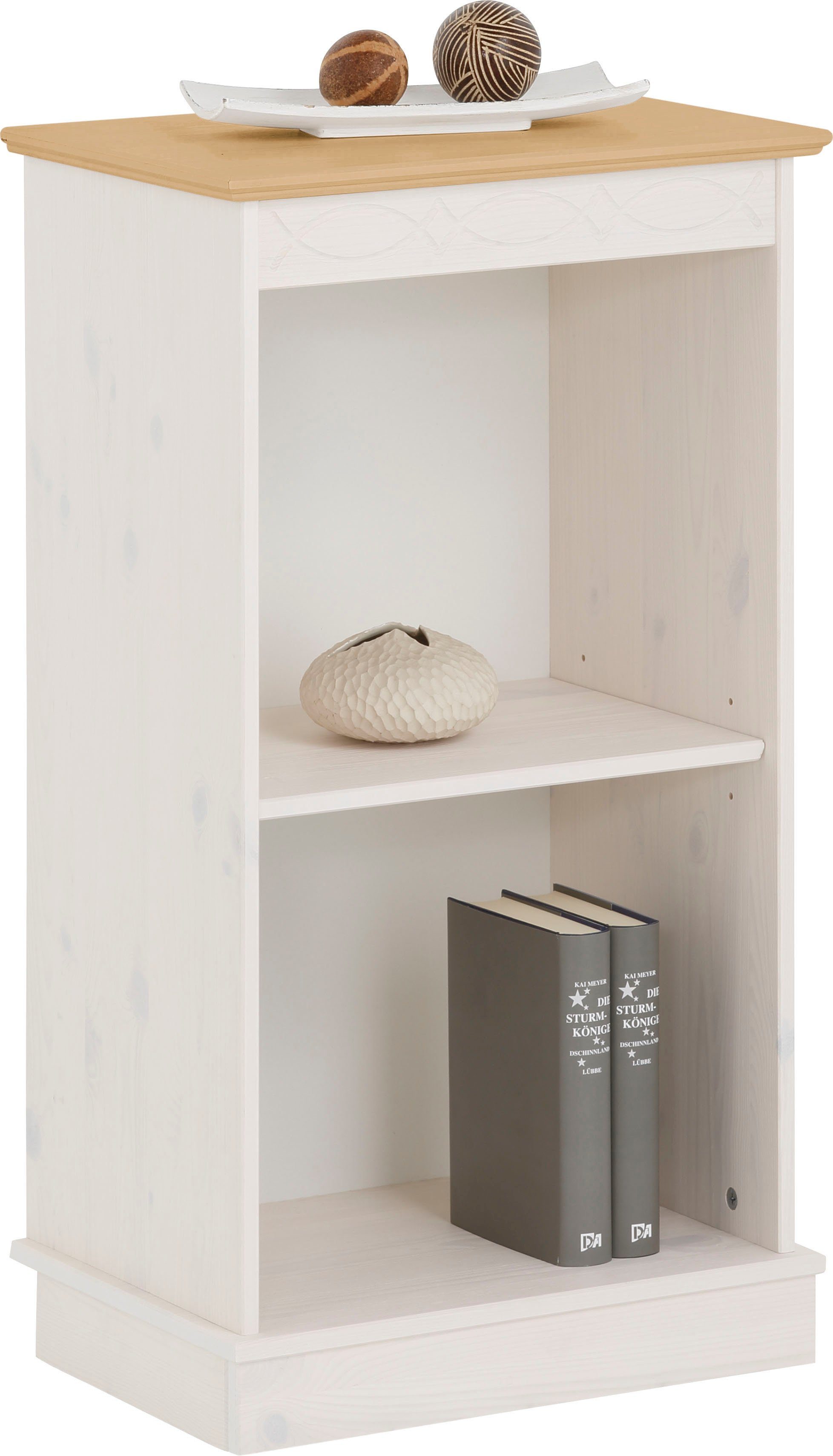 Home affaire Boekenkast Indra van massief dennenhout, in verschillende hoogtes, met fsc boekenkasten maat 46 cm x 82,6 cm x 32 cm wit
