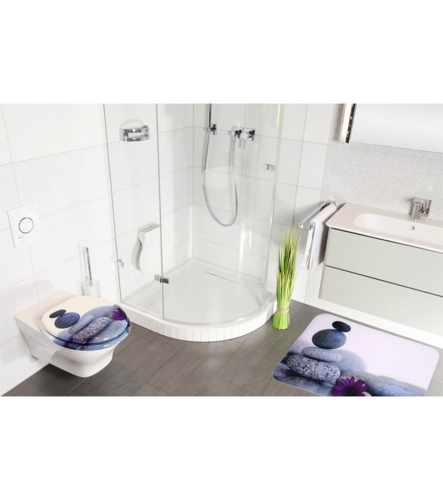 Sanilo Set badkameraccessoires Energy Stones bestaand uit toiletzitting, badmat en wastafelplug (complete set, 3-delig)