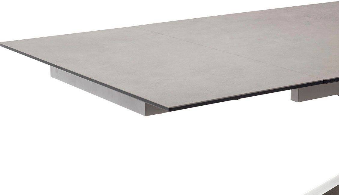 MCA furniture Eettafel TESERO uitschuifbare tafel 200-300 cm Keramiek, roestvrij staal, marmer-look, uittrekbaar, belastbaar tot 100 kg, 10-12 personen