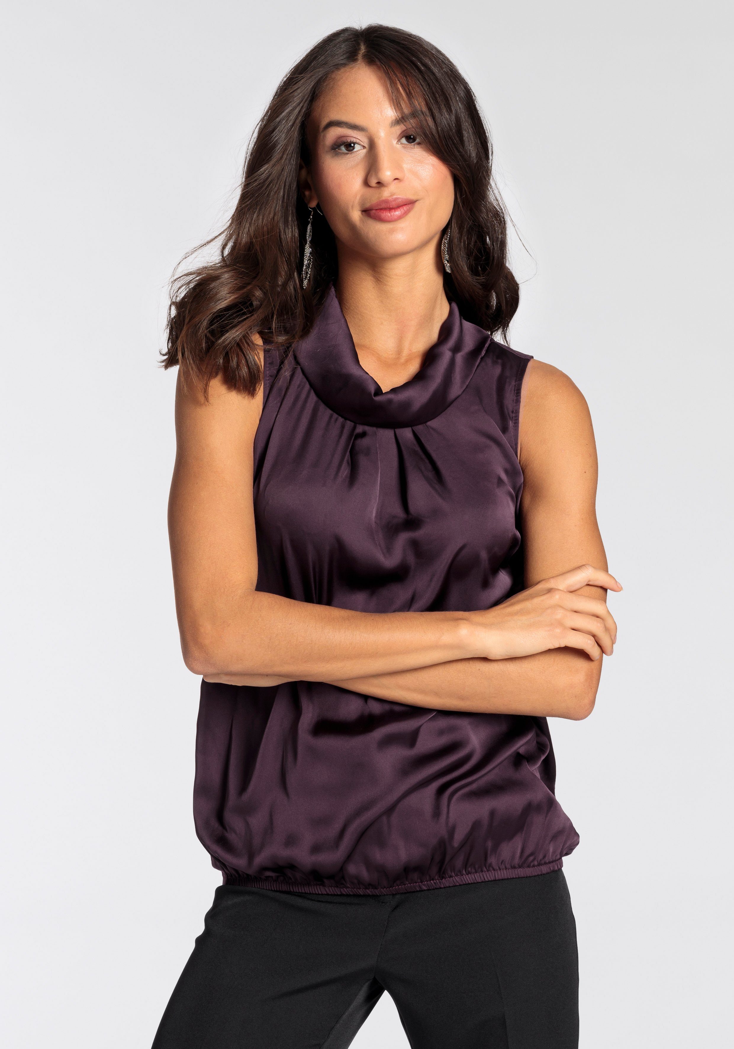 Laura Scott Top van satijn en jersey - nieuwe kleuren dames tops maat 40 rood