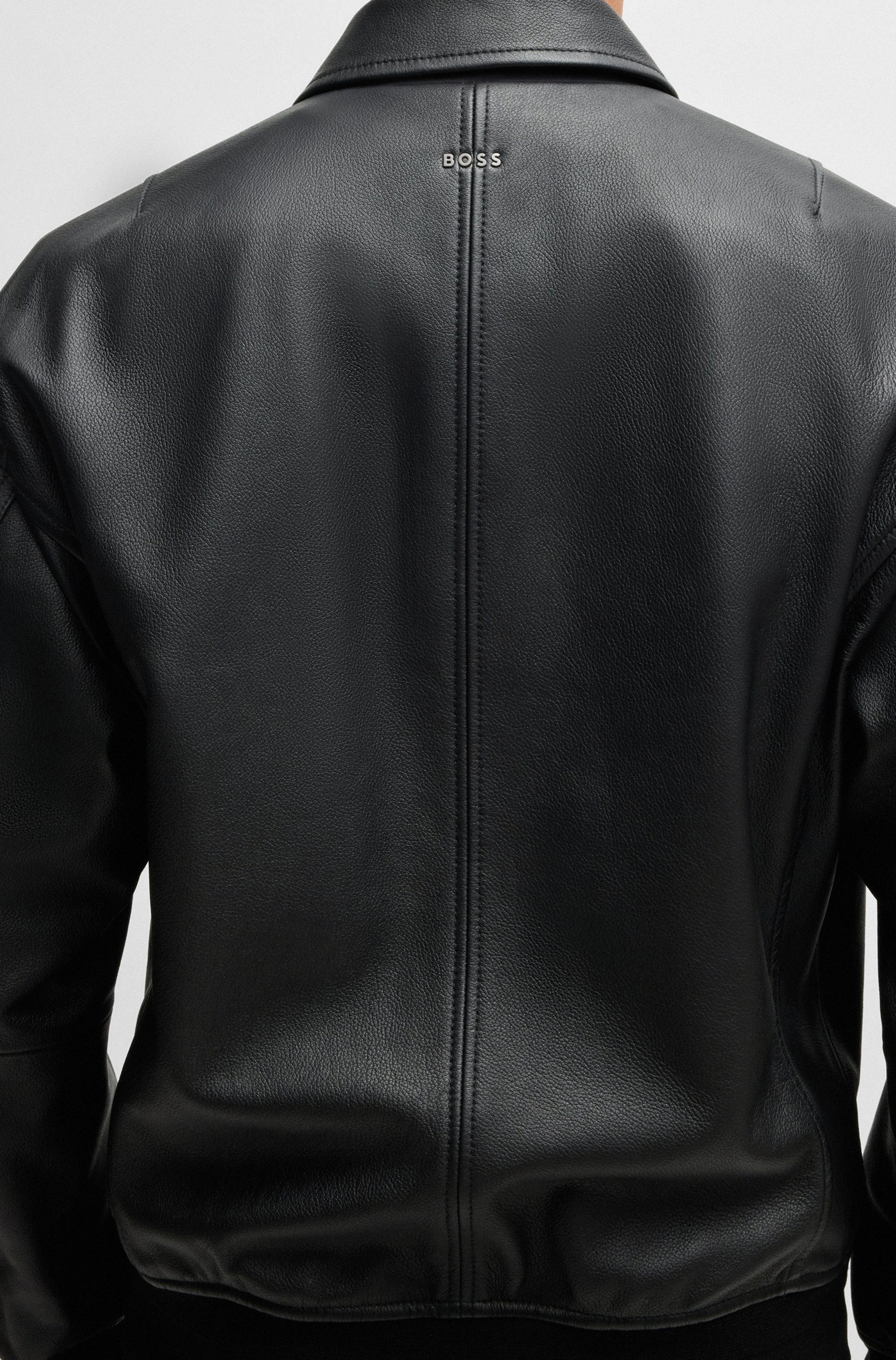 Boss Orange Leren jack Joloco in blousonmodel