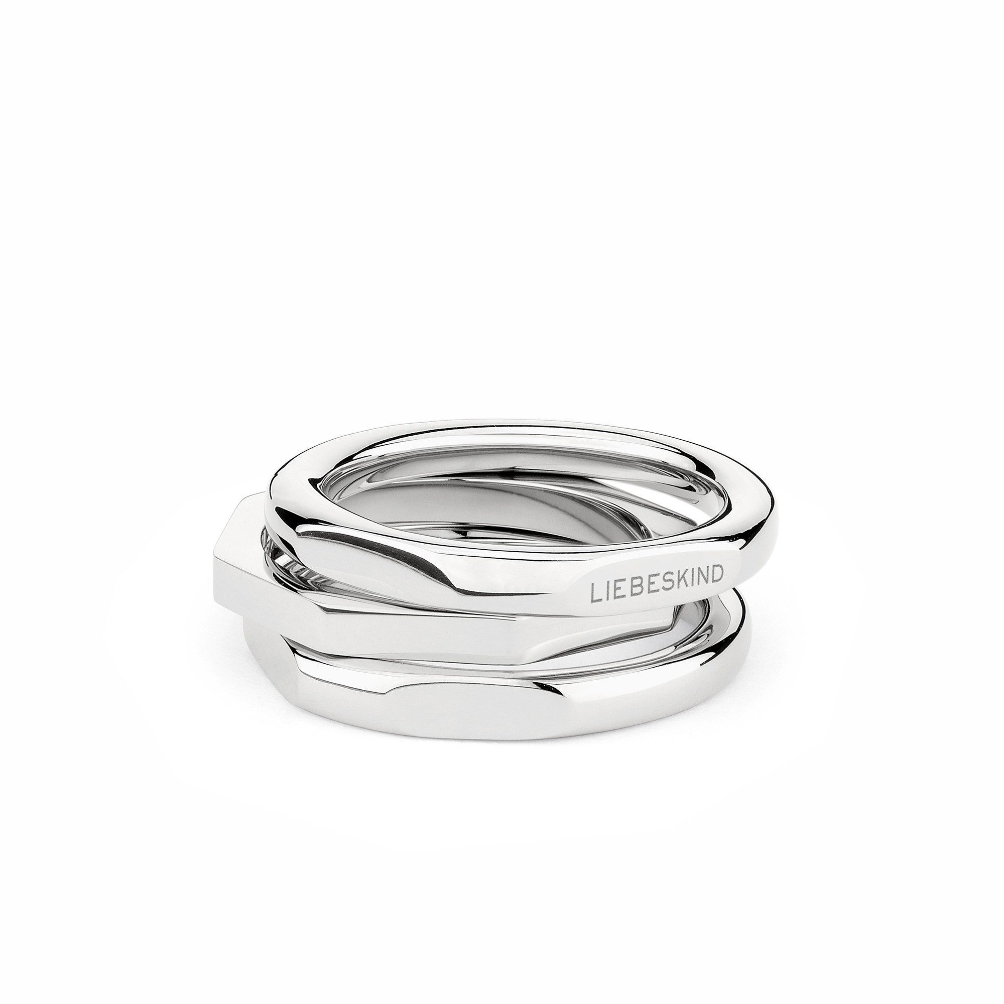 Liebeskind Berlin Ringenset Sieraden cadeau roestvrijstalen ring Urban Chic (set, 3-delig)