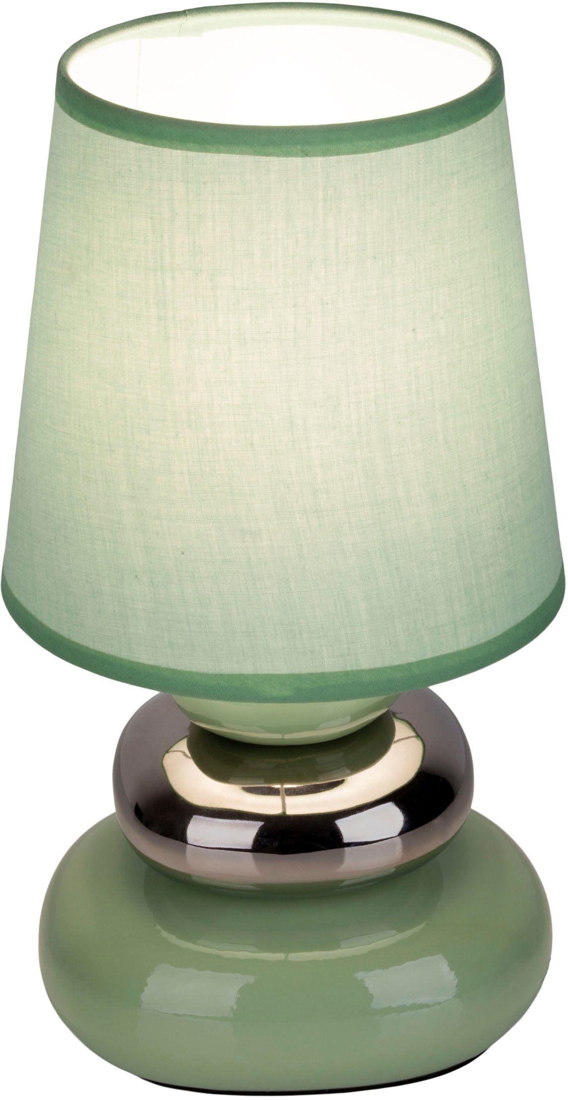 näve Tafellamp Stoney met keramieken voet en textielen kap, 1xe14/max.40 w (1 stuk)