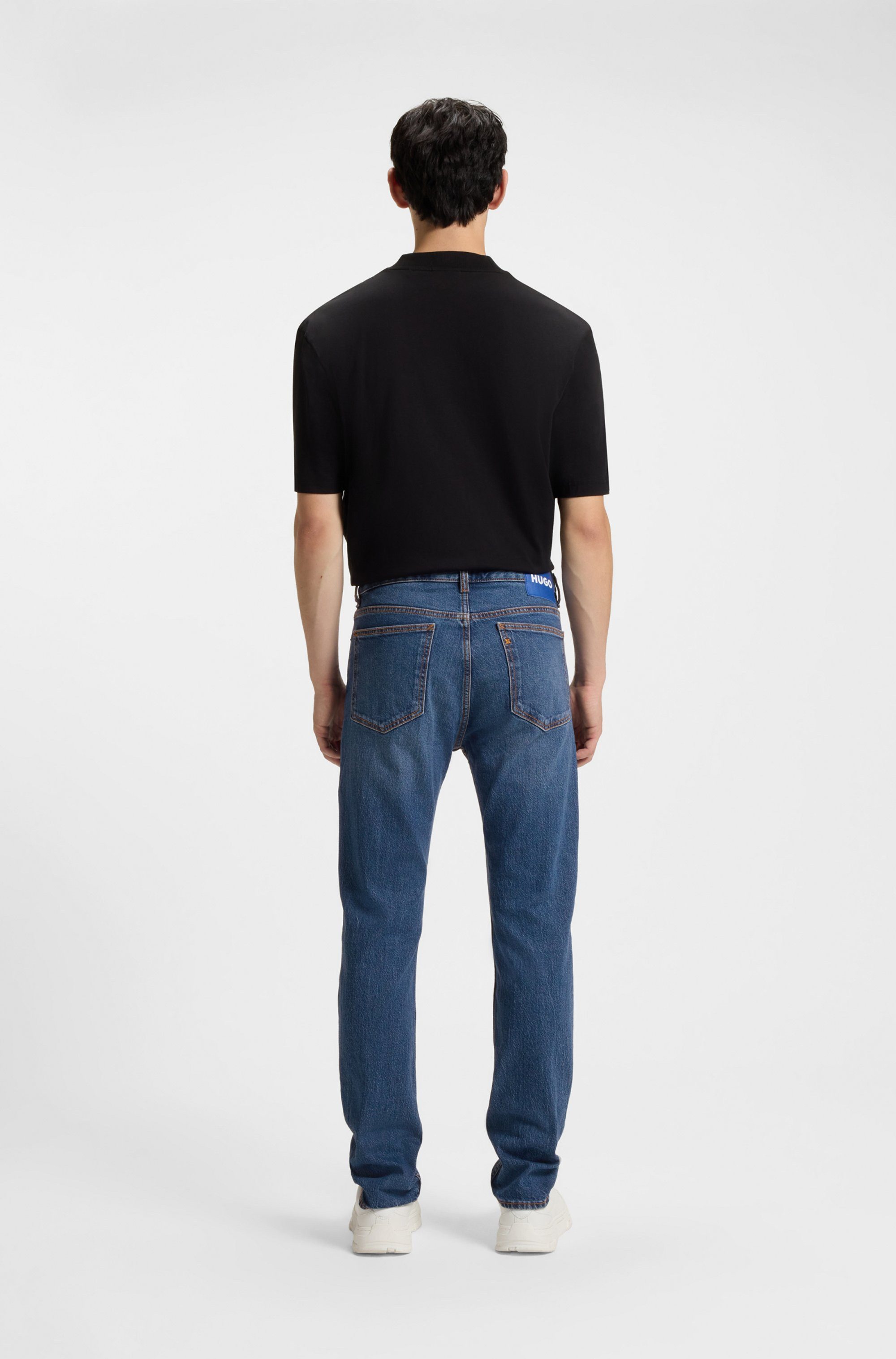 HUGO Blue Slim fit jeans Ash met stone-washed-finish