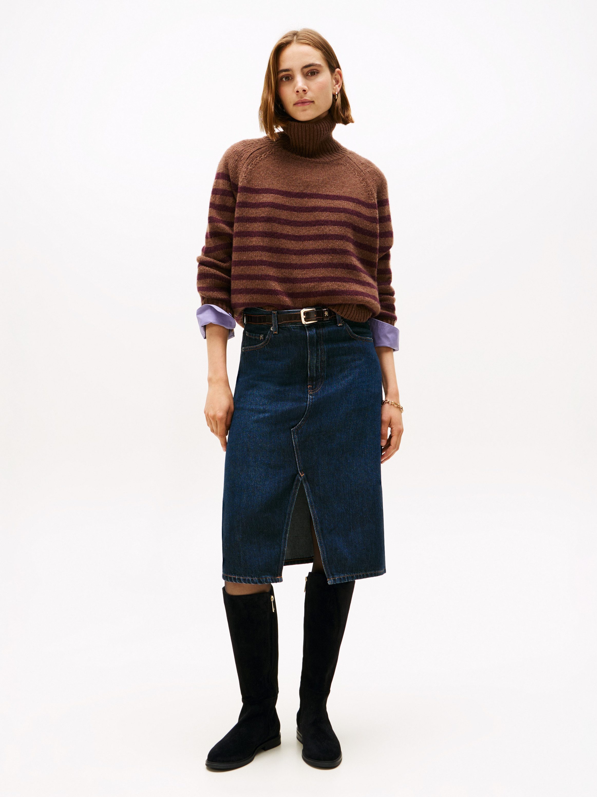 Tommy Hilfiger Laarzen FLAG SUEDE LONG BOOT , lange laars, ritssluitinglaars met logovlaggen-detail