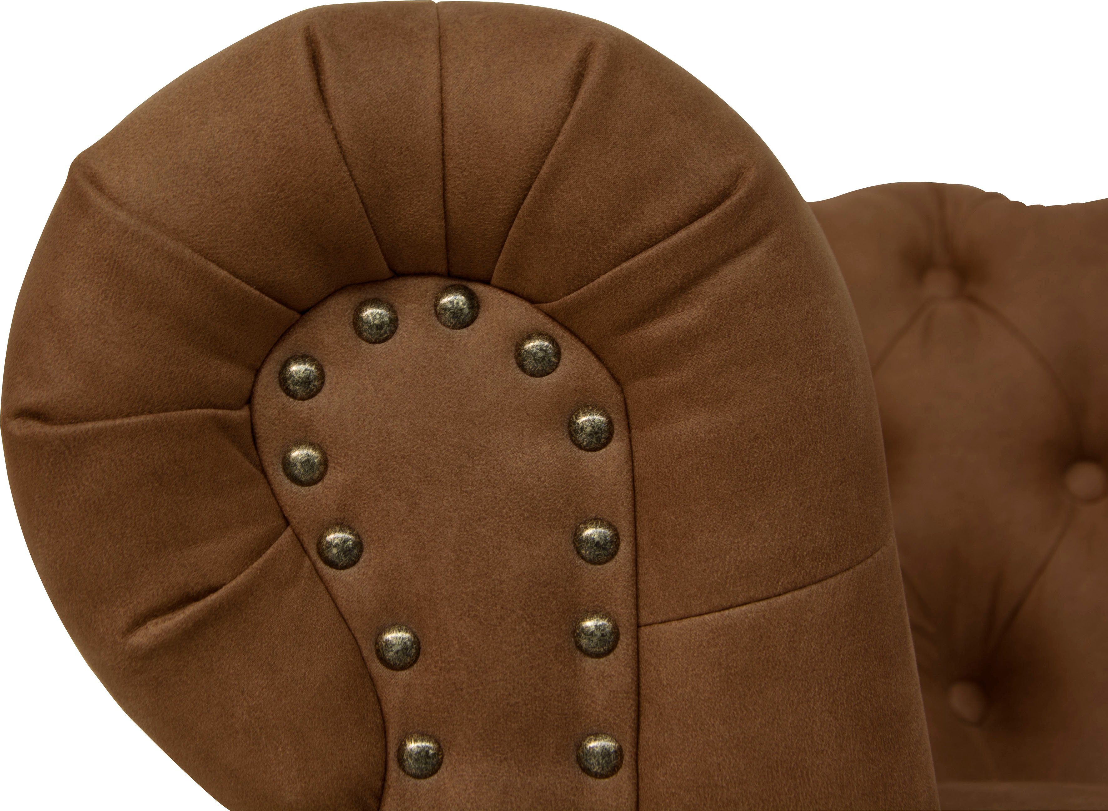 Home affaire Chesterfield-bank Aarburg luxueuze capitonnage en siernagels in chesterfield-design