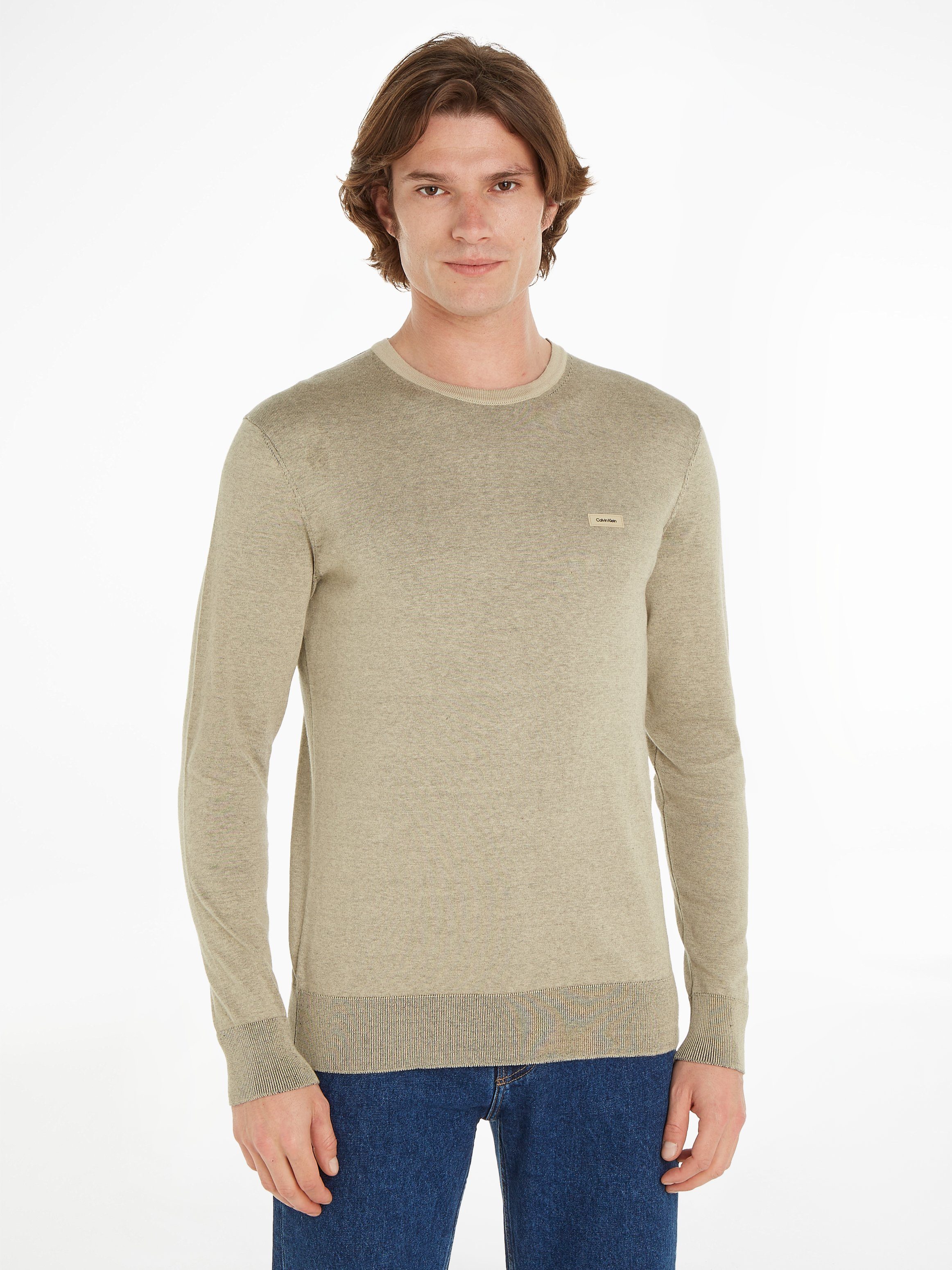 Calvin Klein Trui met ronde hals COTTON SILK BLEND CN SWEATER