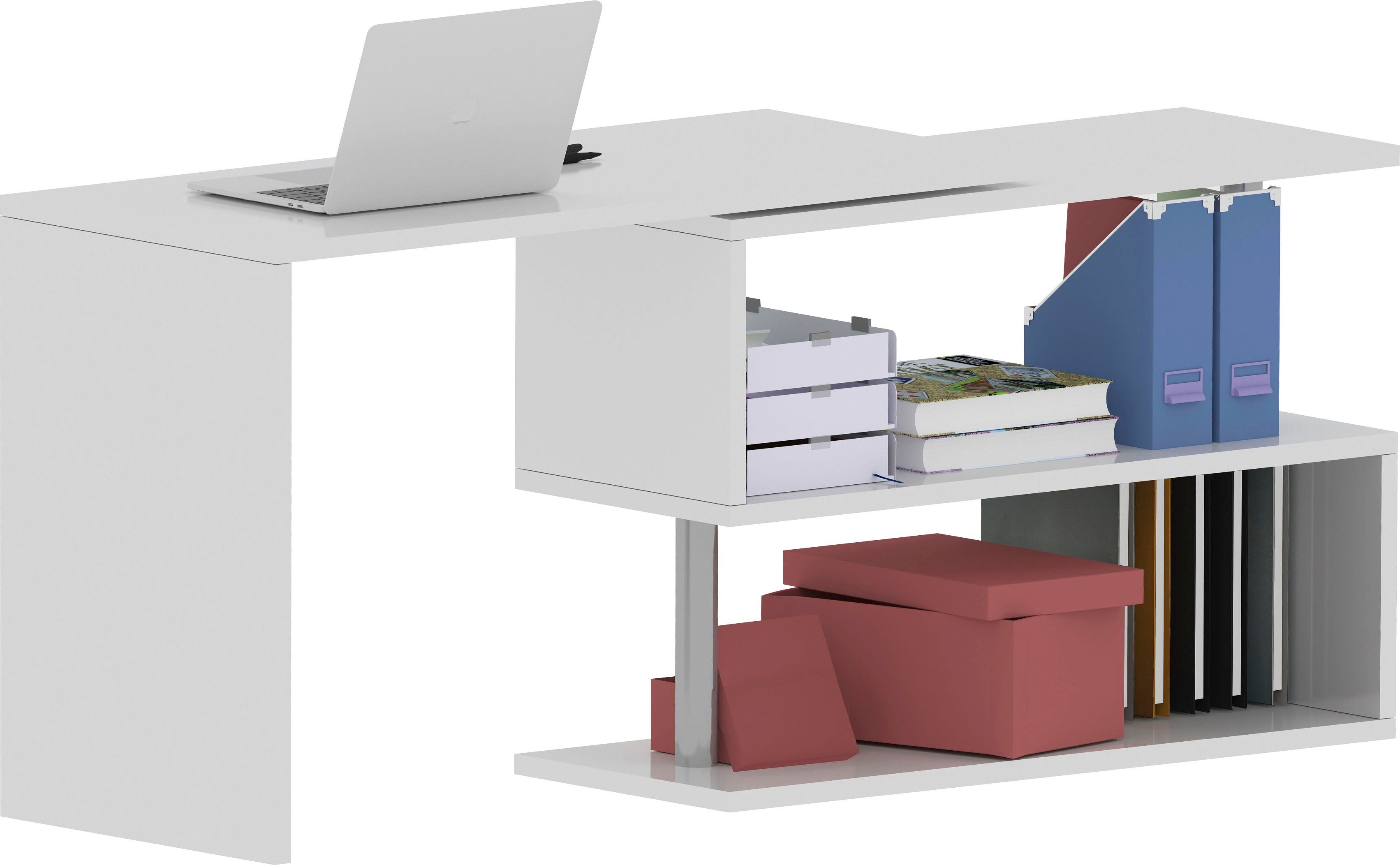INOSIGN Bureau Volta, Made in Italy multifunctioneel - als computertafel, hoekbureau of sideboard